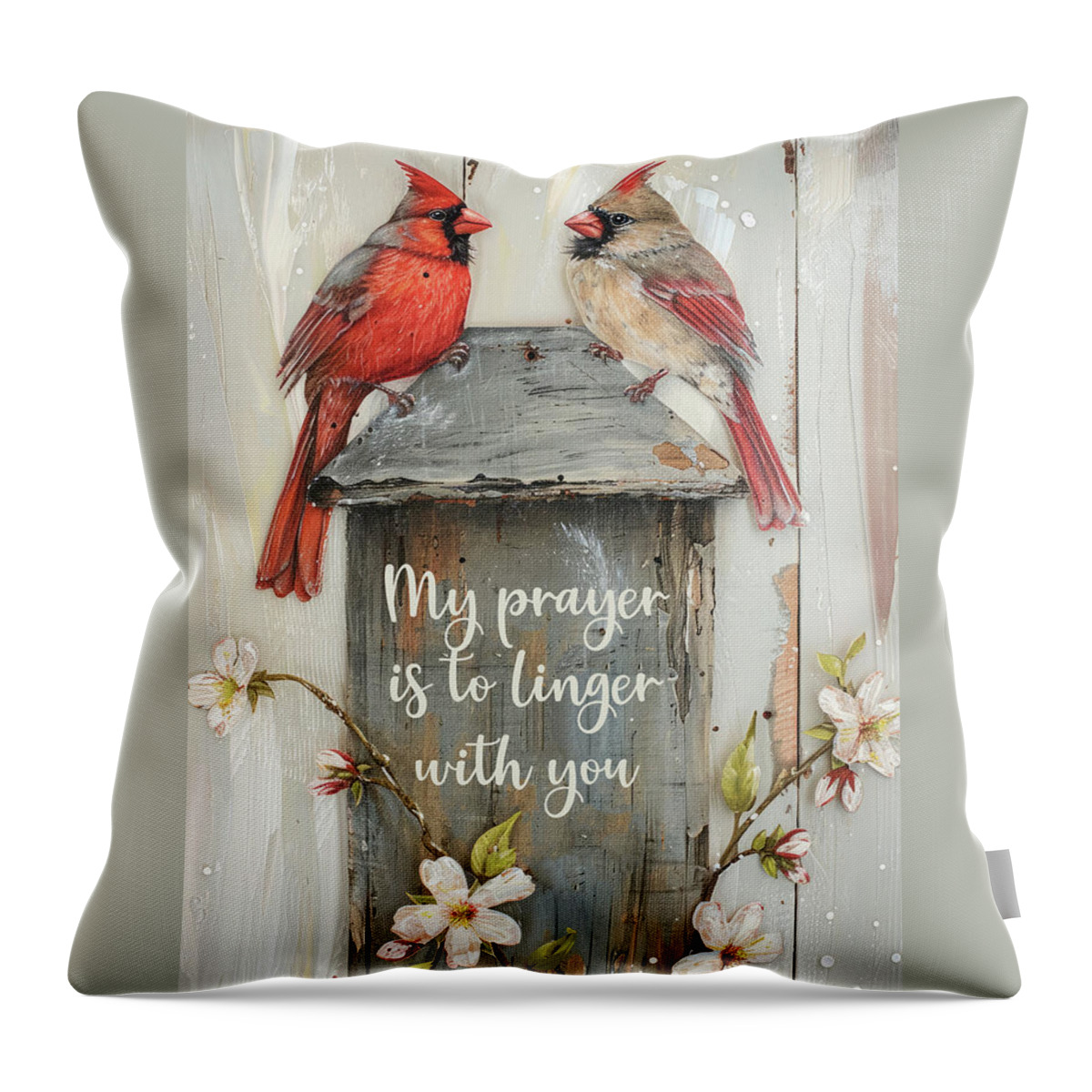 Birds Throw Pillow featuring the painting My Prayer Is To Linger With You by Tina LeCour