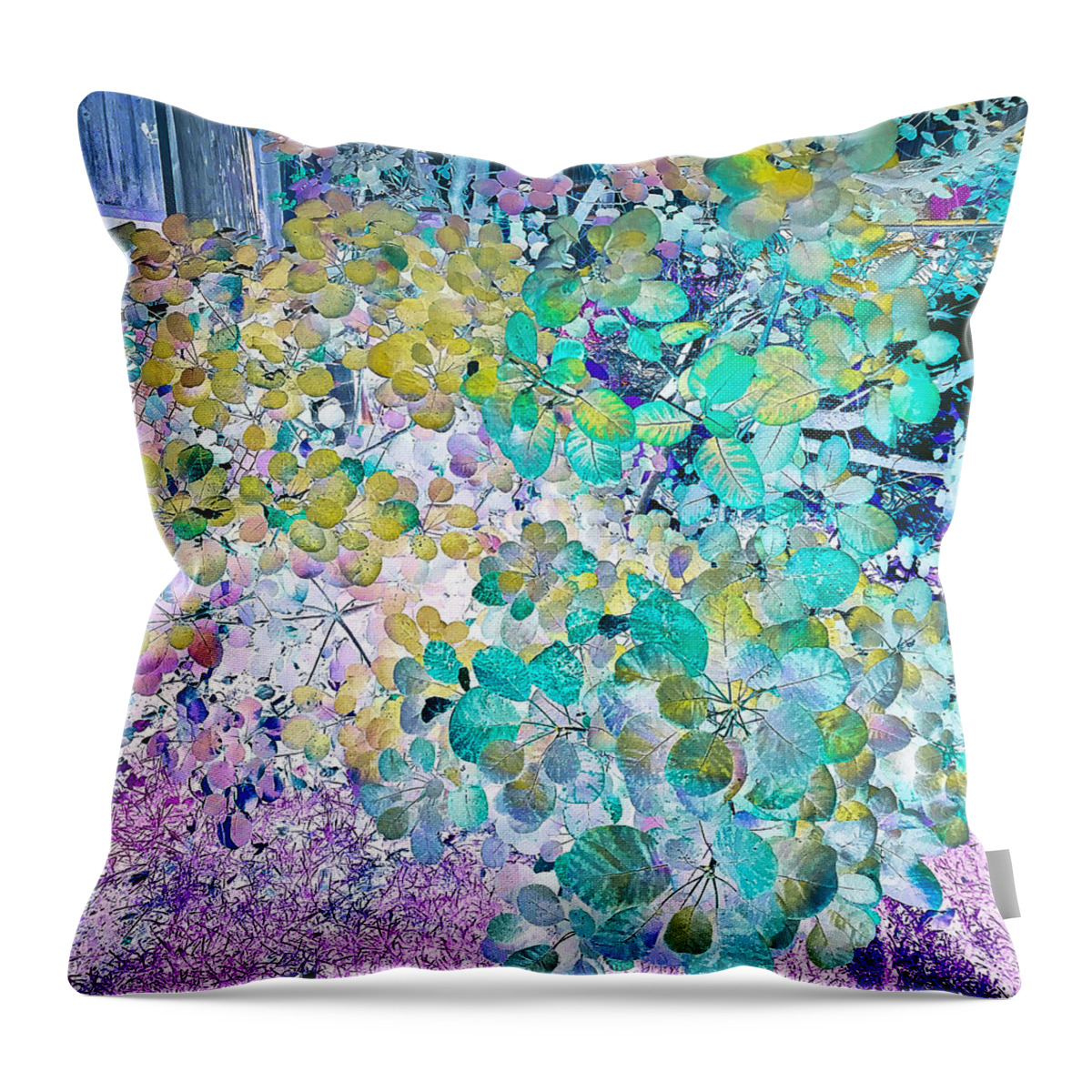 Flora Throw Pillow featuring the photograph My Royal Purple Smoke Tree Inverted by Eileen Backman