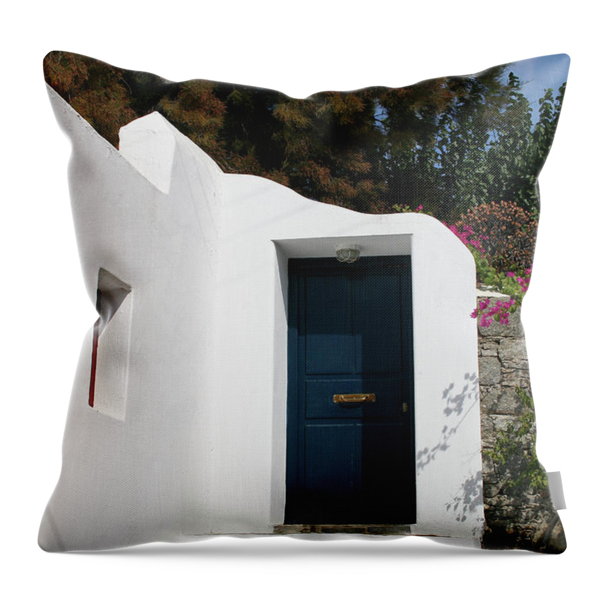 Mykonos Throw Pillow featuring the photograph Mykonos, Greek Isles by Richard Krebs
