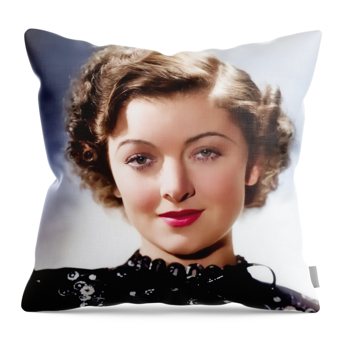 Myrna Loy Throw Pillow featuring the digital art Myrna Loy Square Print by Chuck Staley