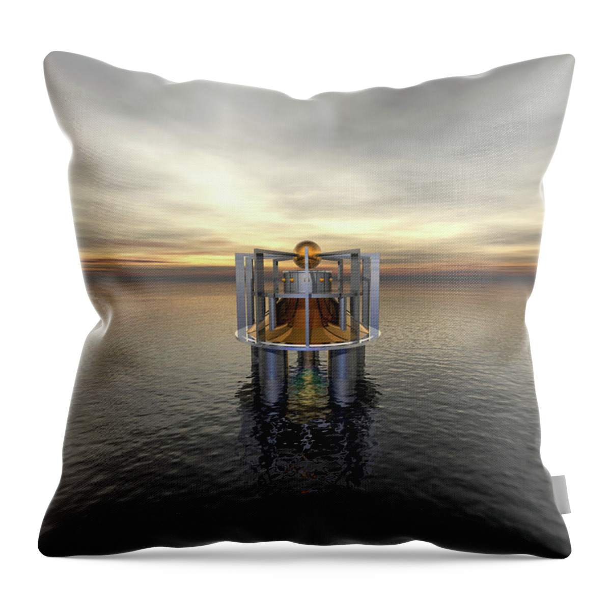 Machine Throw Pillow featuring the digital art Mysterious Machine by Phil Perkins