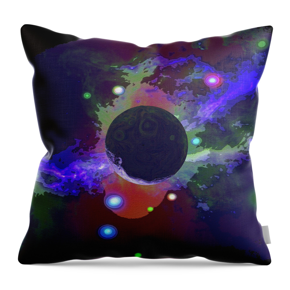 Abstract Throw Pillow featuring the digital art Mysterious Planet X by Don White Artdreamer