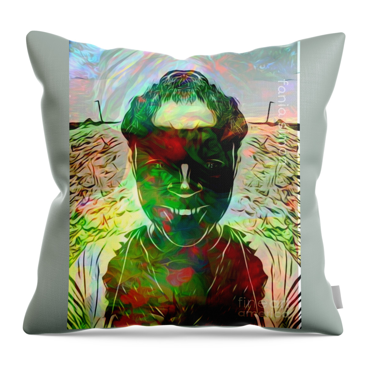  Throw Pillow featuring the mixed media Mystery by Fania Simon