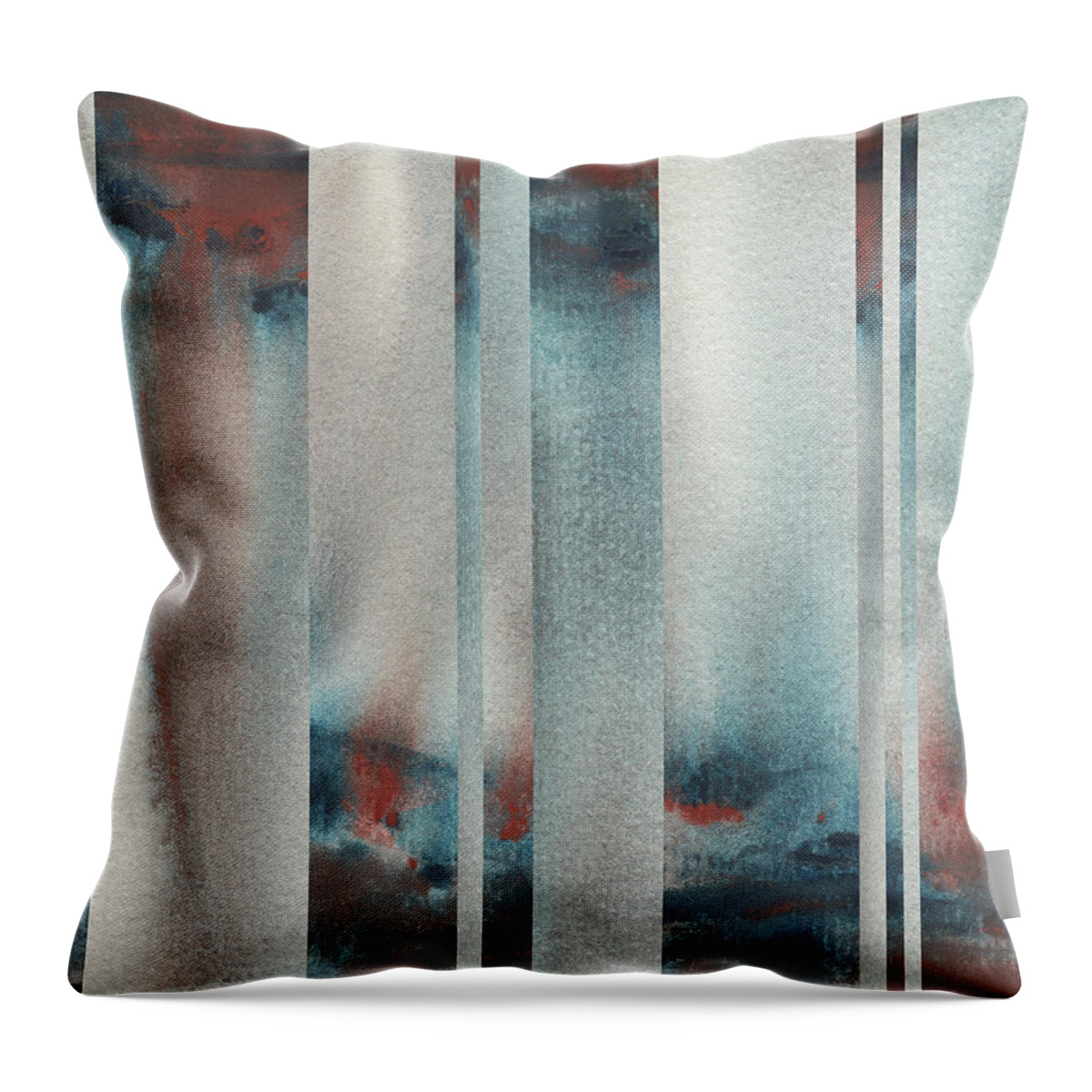 Mist Throw Pillow featuring the painting Mystic Rain Abstract Modern Decor Watercolor I by Irina Sztukowski