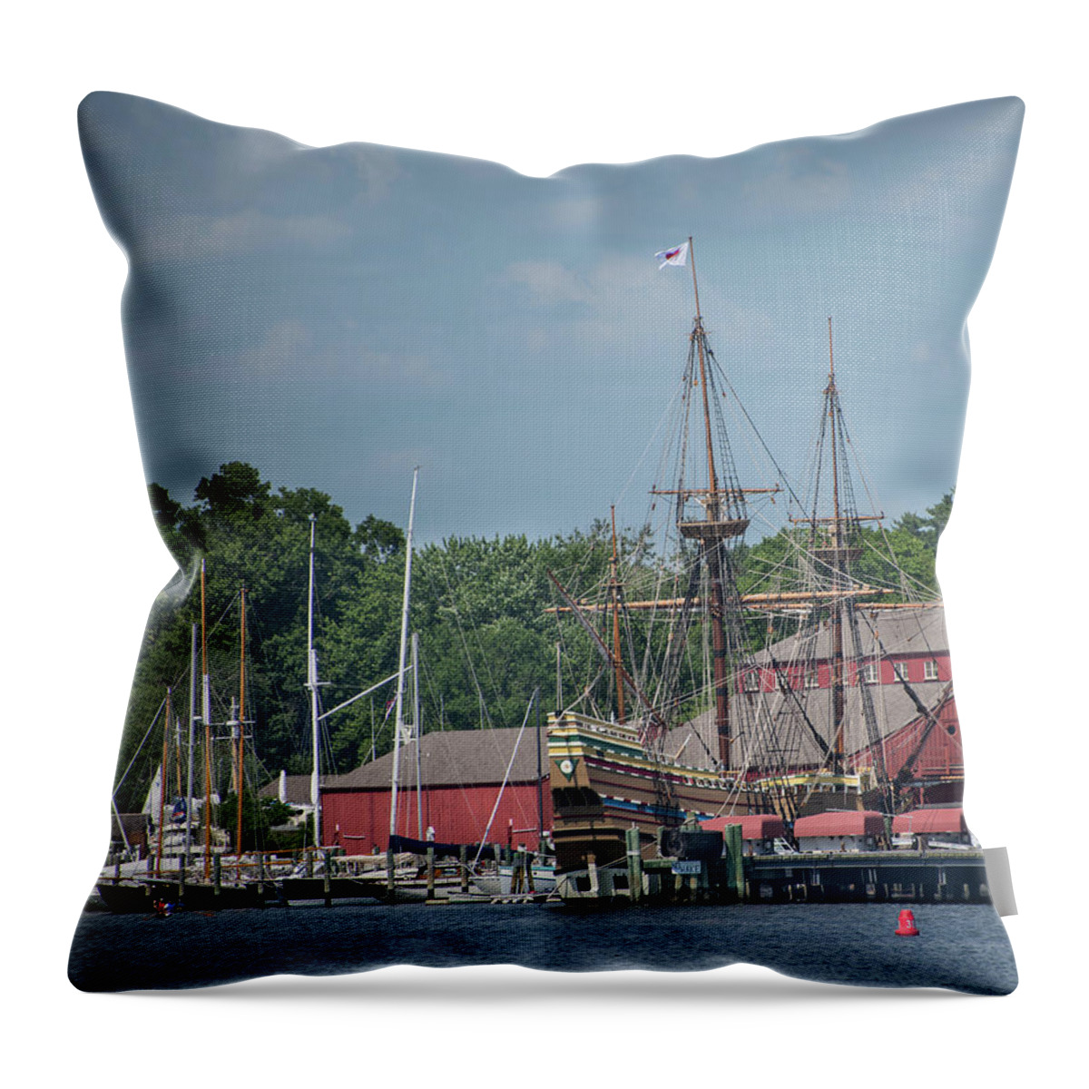Mystic Throw Pillow featuring the photograph Mystic Seaport by Alan Goldberg