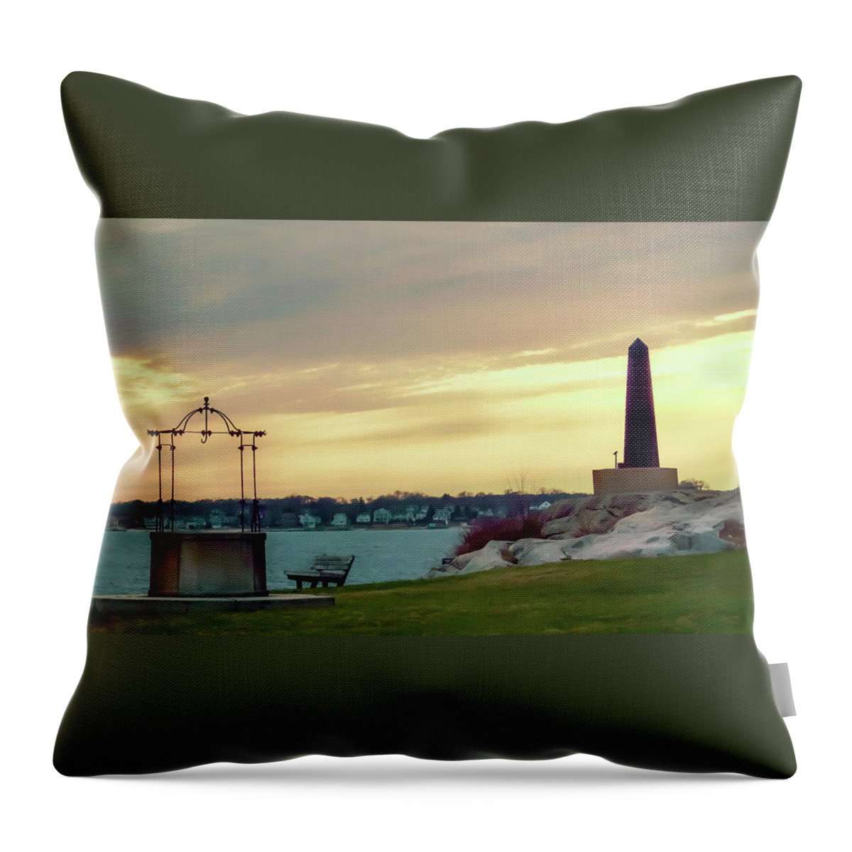 Sunset Throw Pillow featuring the photograph Mythic Mystery at Sunset by Christina McGoran
