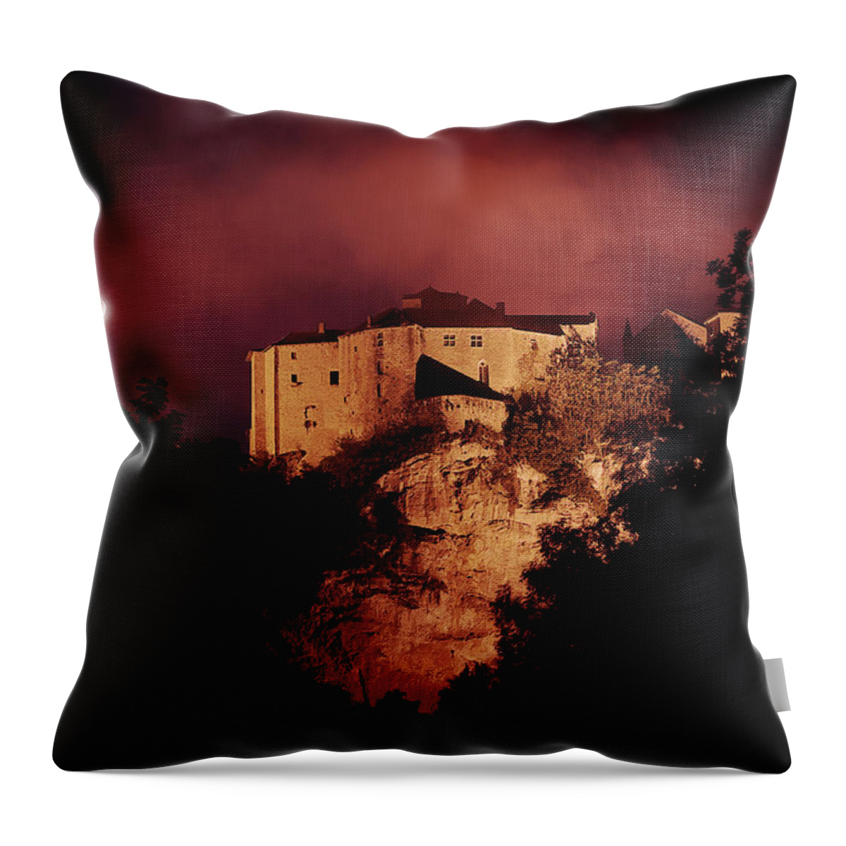 Landscape Throw Pillow featuring the photograph Myths and Legends by Karine GADRE