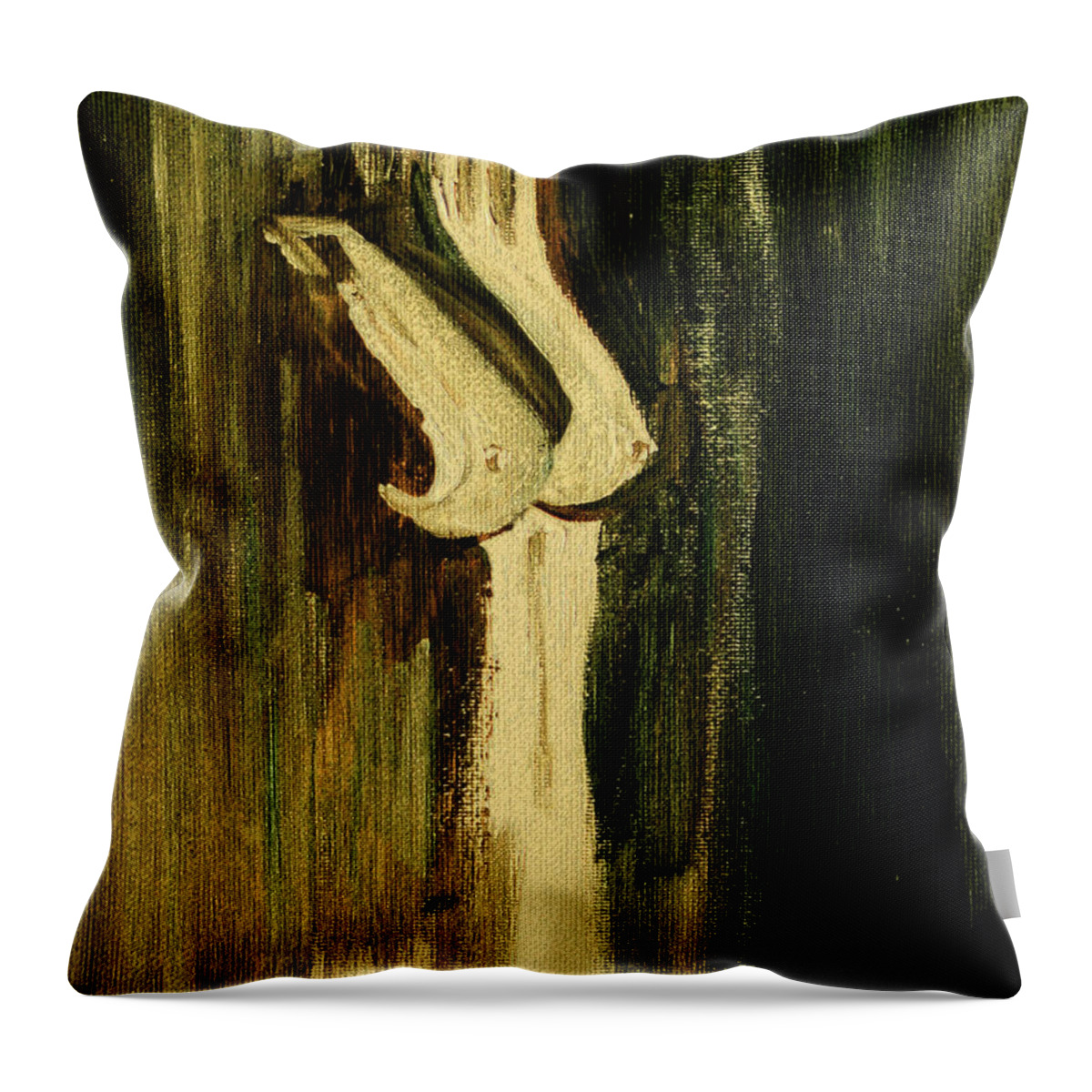 Naked Beauty Throw Pillow featuring the painting Naked Beauty by Julie Lueders 