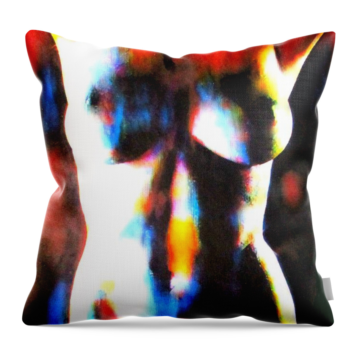 Affordable Original Art Throw Pillow featuring the painting Naked Skin by Helena Wierzbicki