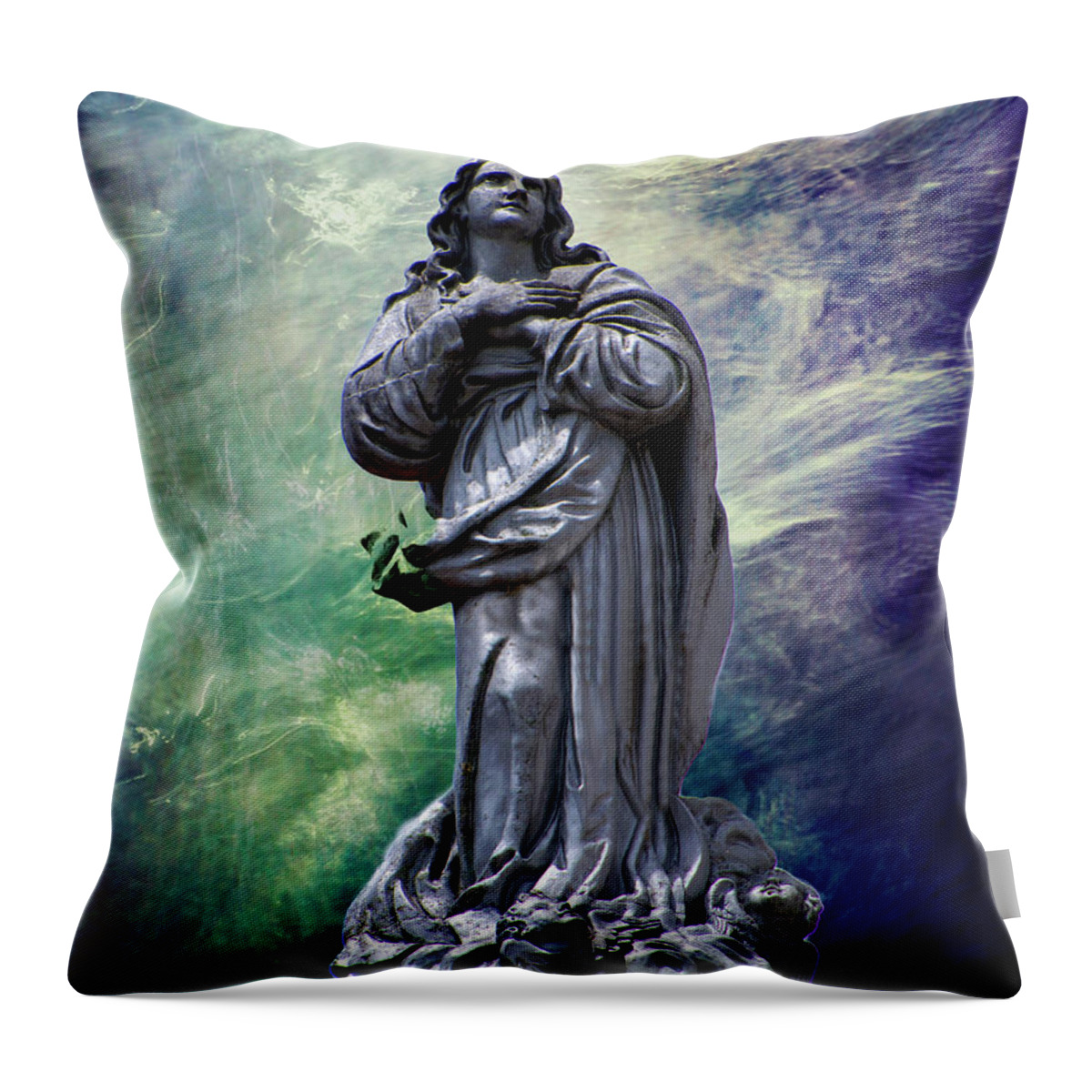 2151f Throw Pillow featuring the photograph Name The Saint by Al Bourassa