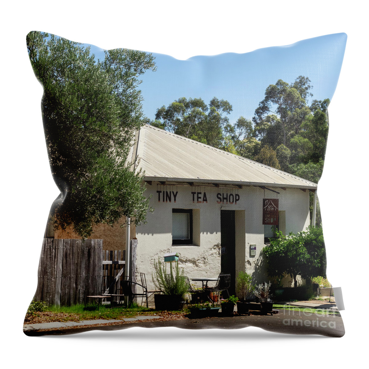 Australia Throw Pillow featuring the photograph Nannup Tiny Tea Shop 01 by Rick Piper Photography