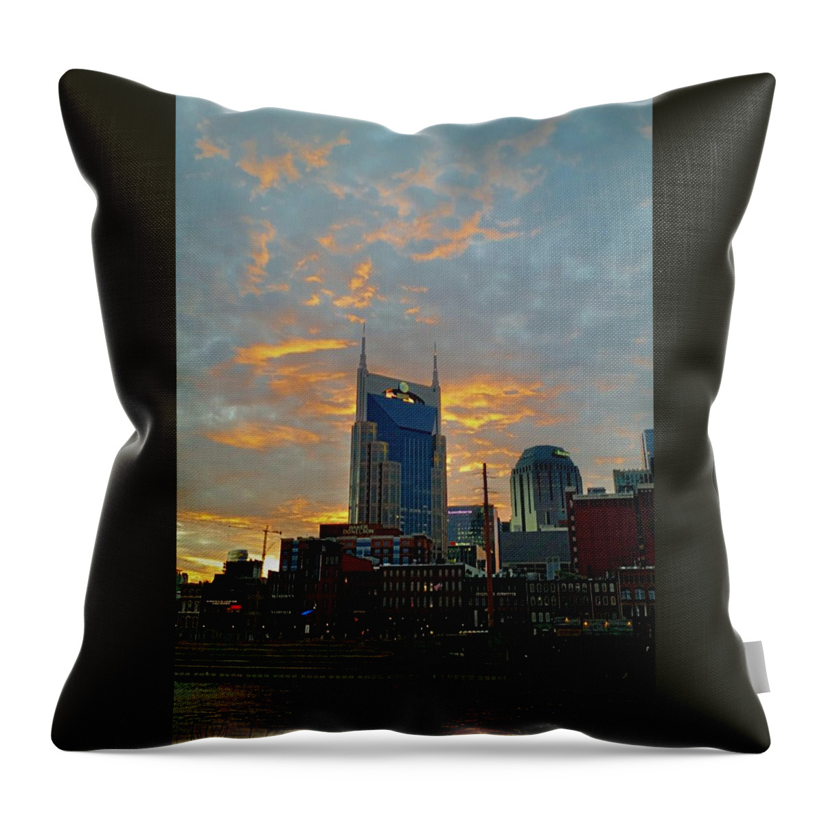 Nashville Throw Pillow featuring the photograph Nashville Sunset 12/28/20 by Ally White