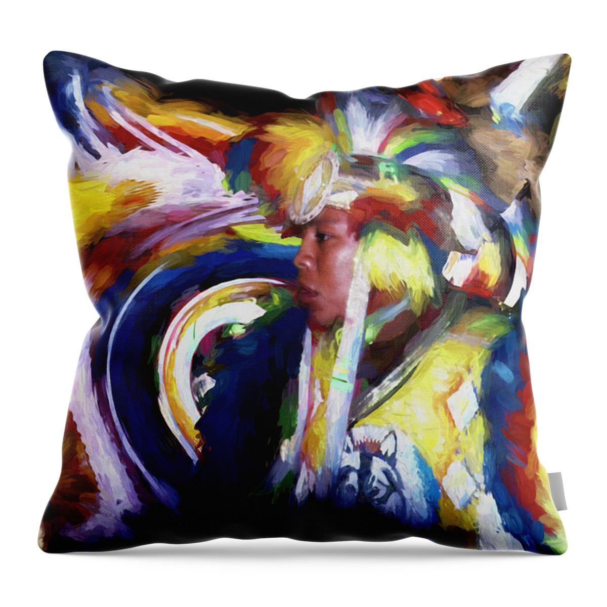  Indian Throw Pillow featuring the photograph Native Dance by Wayne King