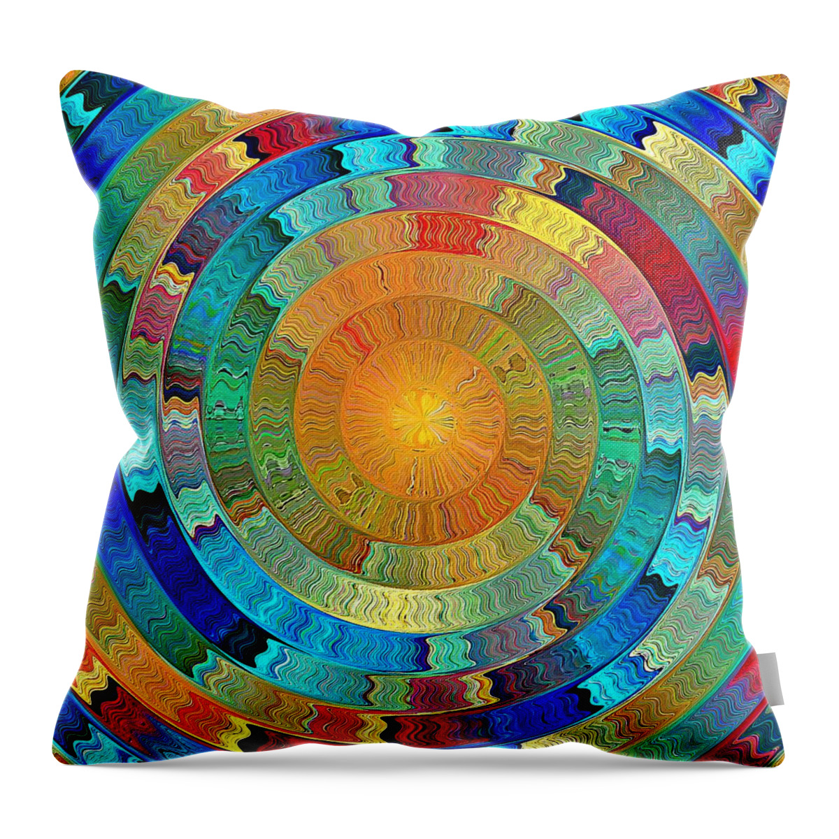 Primary Colors Throw Pillow featuring the digital art Native Sun by David Manlove
