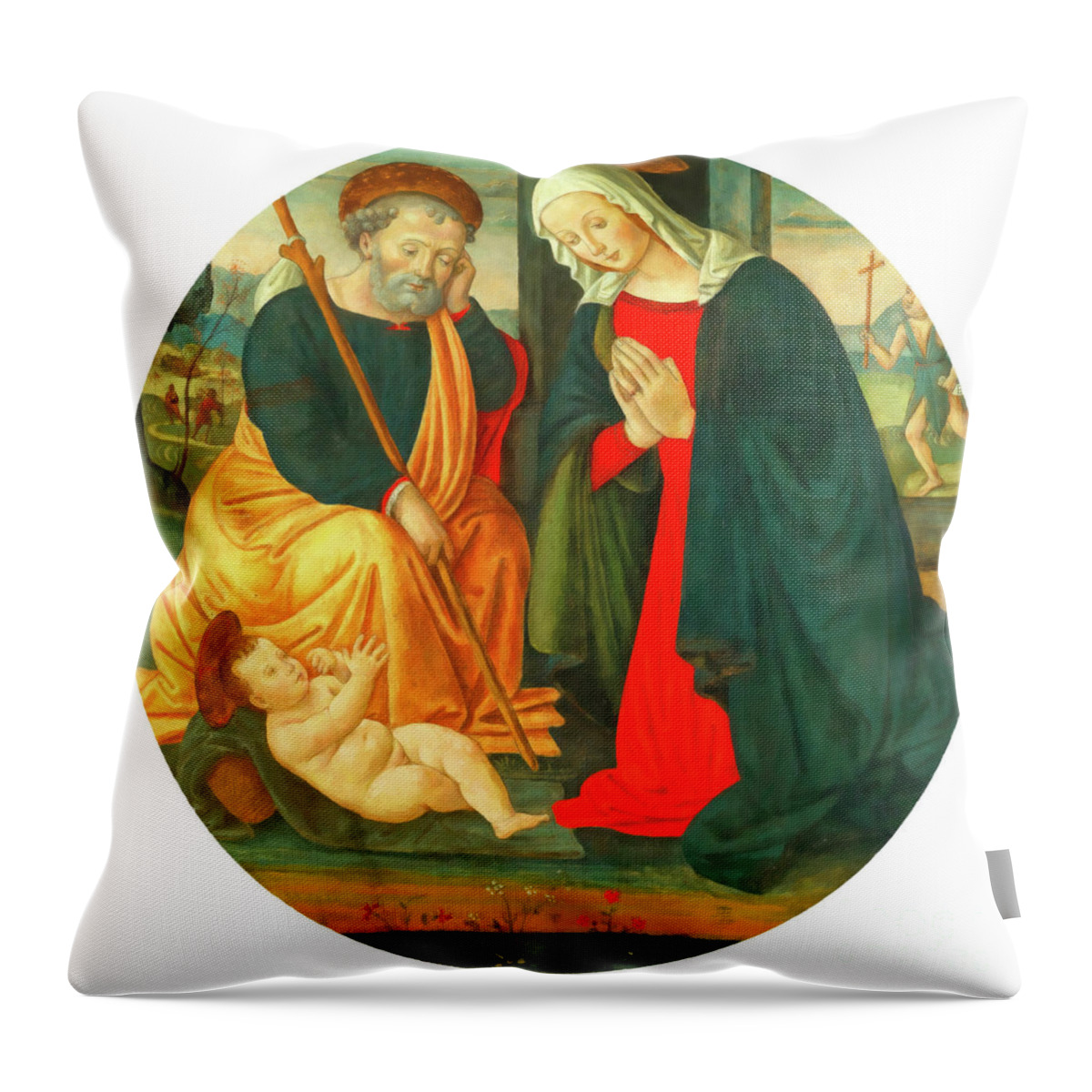 Nativity Throw Pillow featuring the photograph Nativity Scene in 15th Century by Munir Alawi