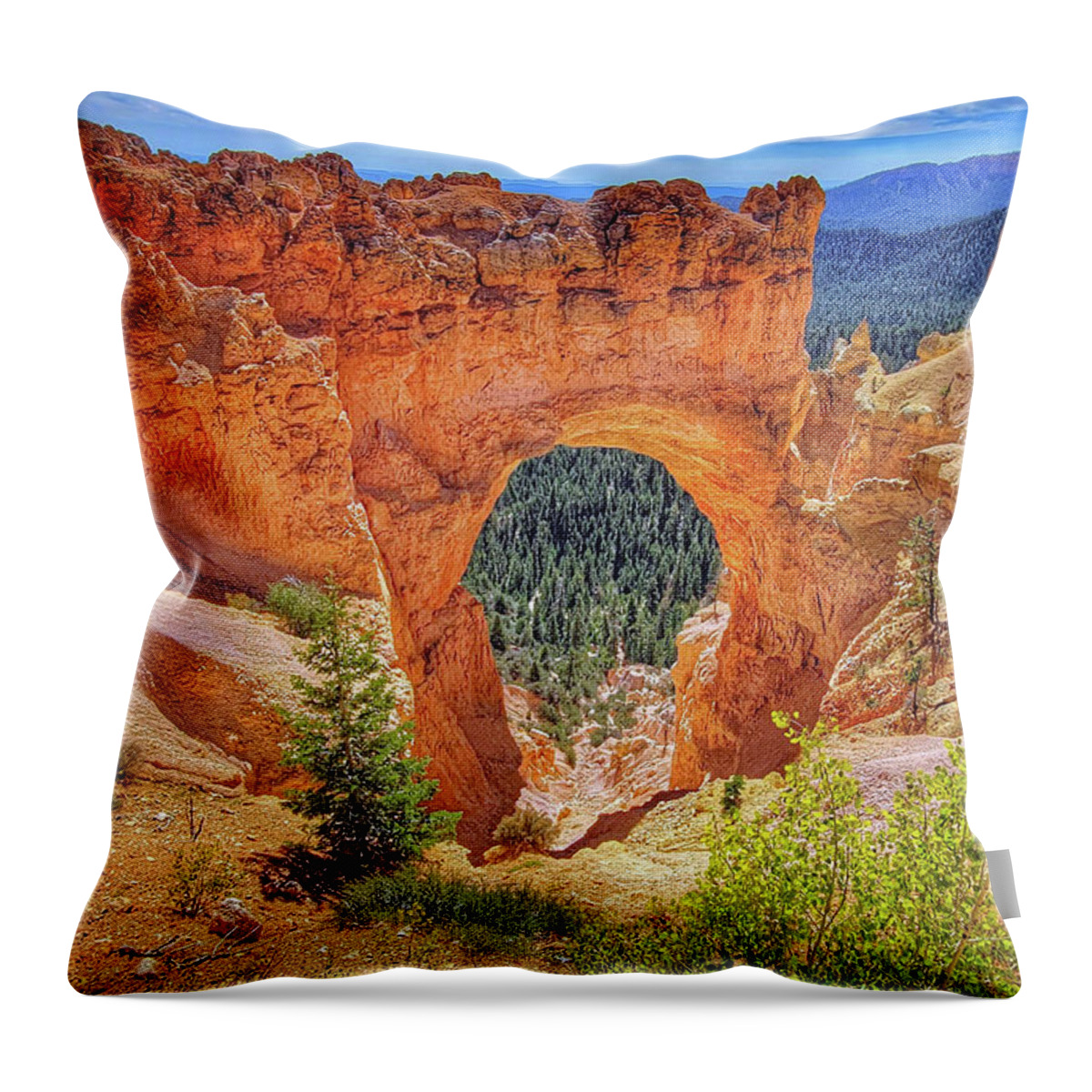 Bryce Canyon National Park Throw Pillow featuring the photograph Natural Bridge Bryce Canyon by Suzanne Stout