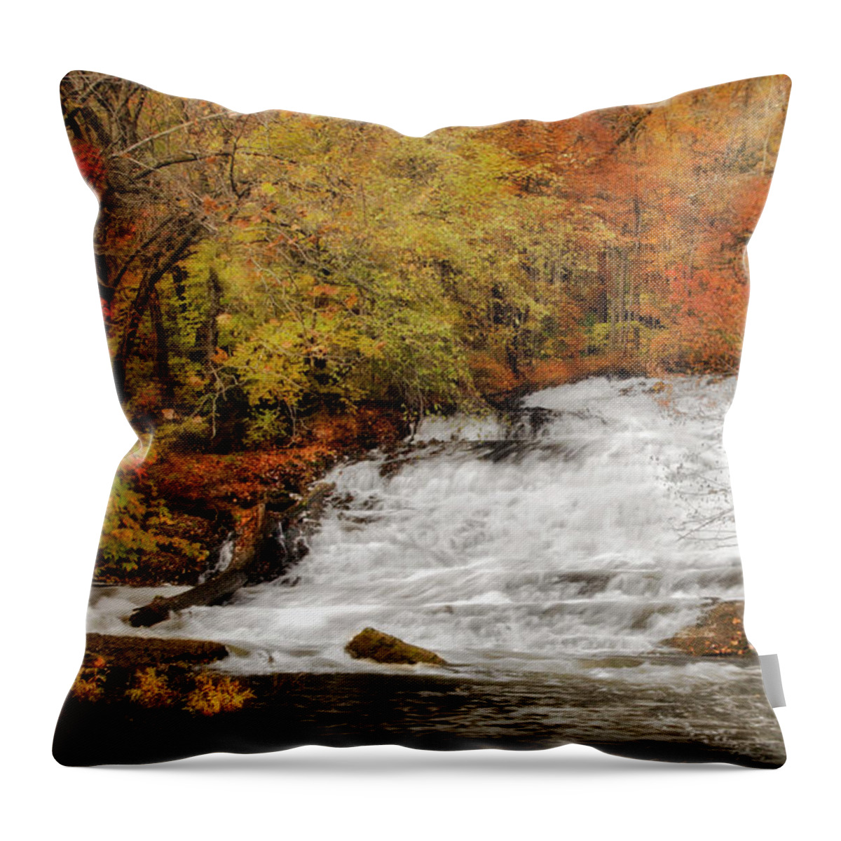 Waterfall Throw Pillow featuring the photograph Natures Fall Waterfalls by Susan Candelario