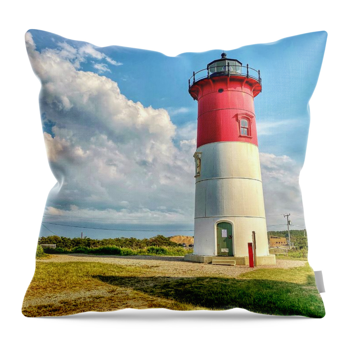 Landscape Throw Pillow featuring the photograph Nauset Lighthouse by Monika Salvan
