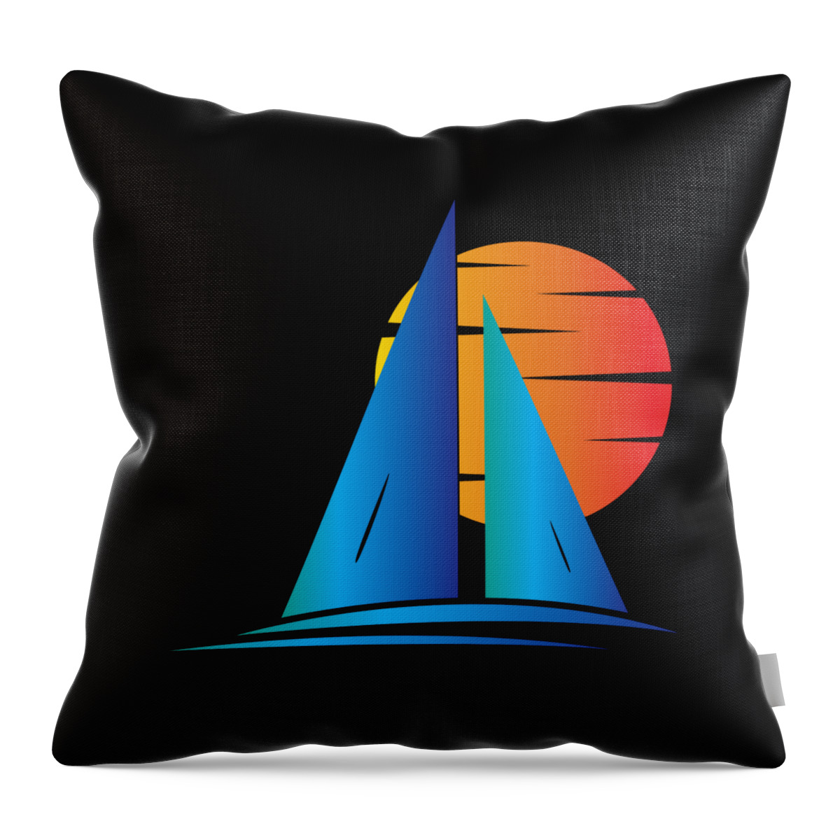 Cool Throw Pillow featuring the digital art Nautical Sailboat Sailing by Flippin Sweet Gear