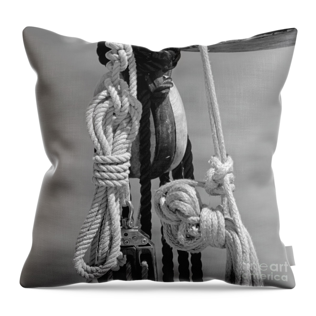 Rope Throw Pillow featuring the photograph Nautical Series Trio by Dianne Morgado