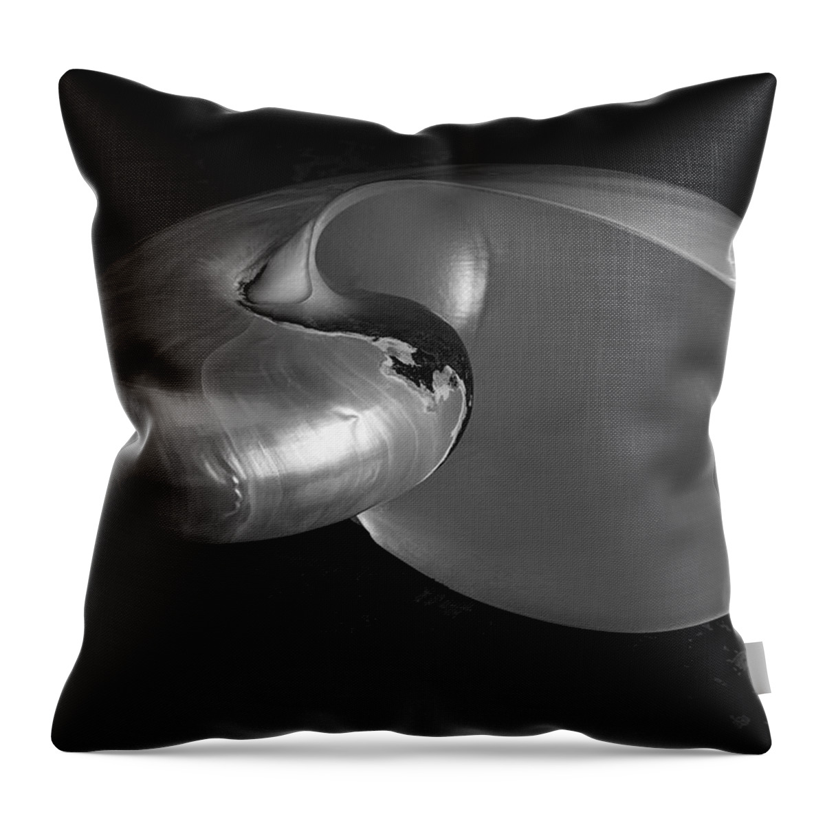 Nautilus Throw Pillow featuring the photograph Nautilus Shell II BW by David Gordon