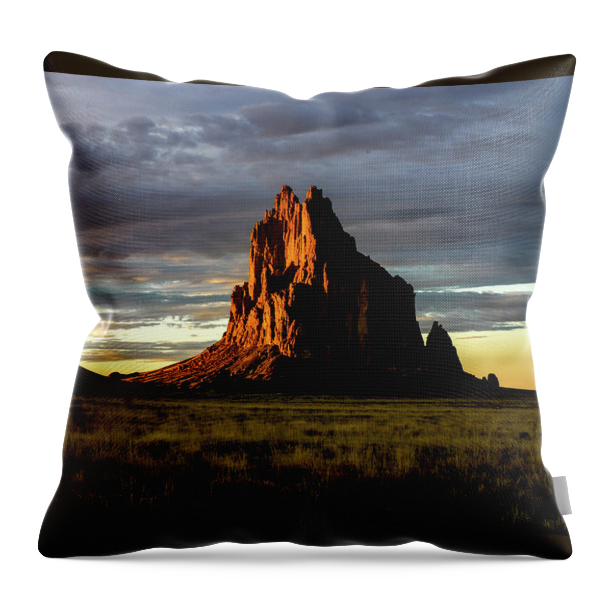 Navajo Throw Pillow featuring the photograph Navajo Nation - Ship Rock, New Mexico by Earth And Spirit