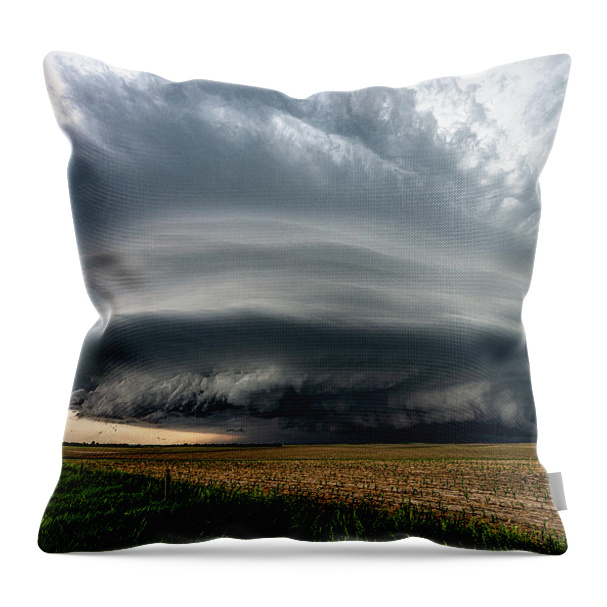 Storms Throw Pillow featuring the photograph Nebraska Mothership by Marcus Hustedde