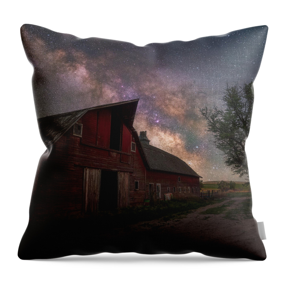 Barn Throw Pillow featuring the photograph Nebraska Nights by Darren White