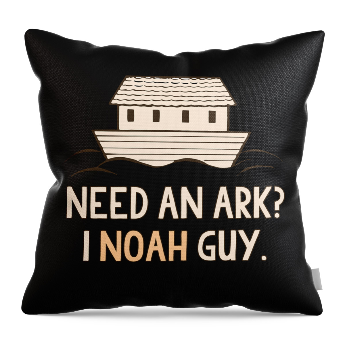 Cool Throw Pillow featuring the digital art Need An Ark I Noah Guy Funny Christian by Flippin Sweet Gear