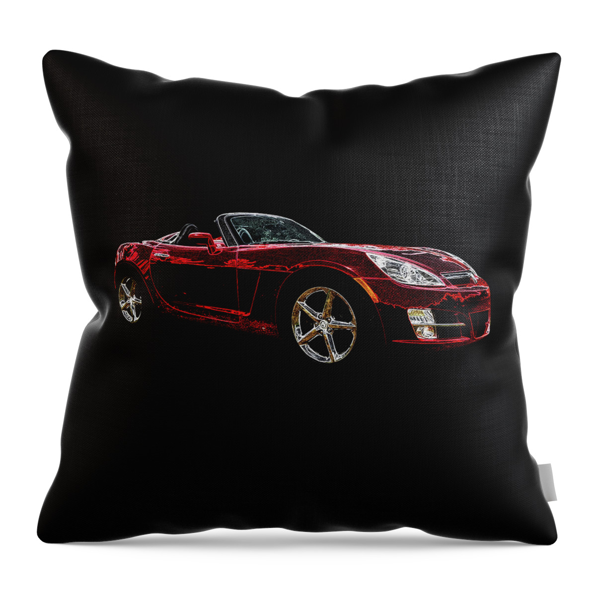 Saturn Throw Pillow featuring the photograph Neon Chili Pepper Red Saturn Sky by Diane Lindon Coy