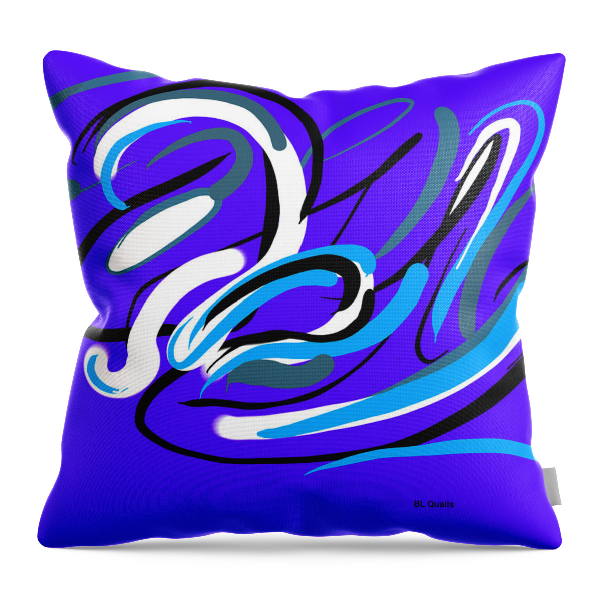 Digital Art Throw Pillow featuring the digital art New Lines 4 by B L Qualls