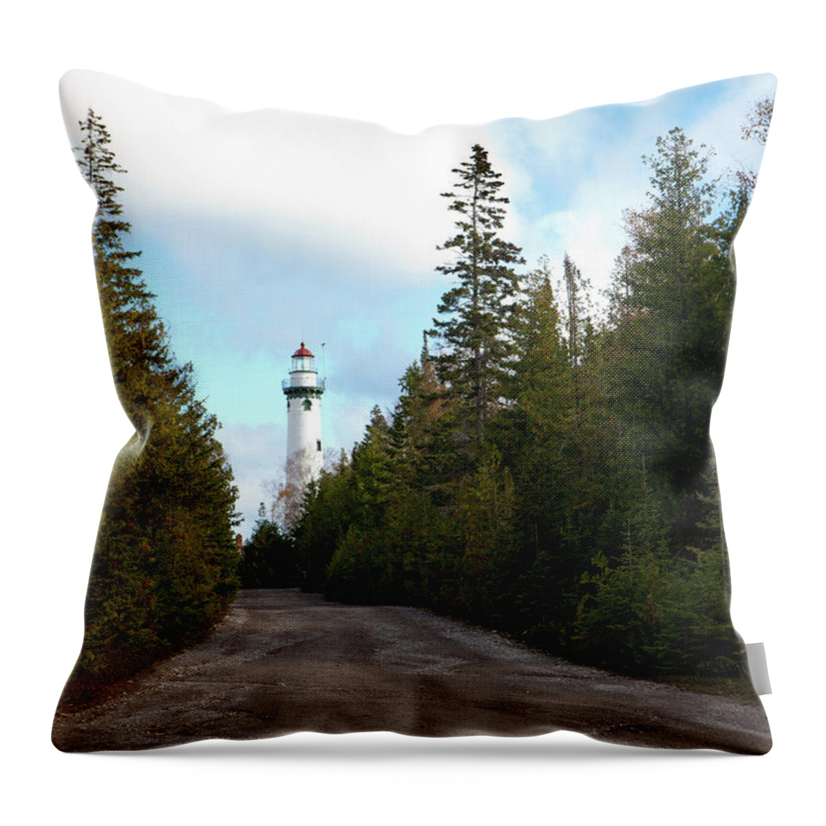 Lighthouse Throw Pillow featuring the photograph New Presque Isle Lighthouse by Rich S