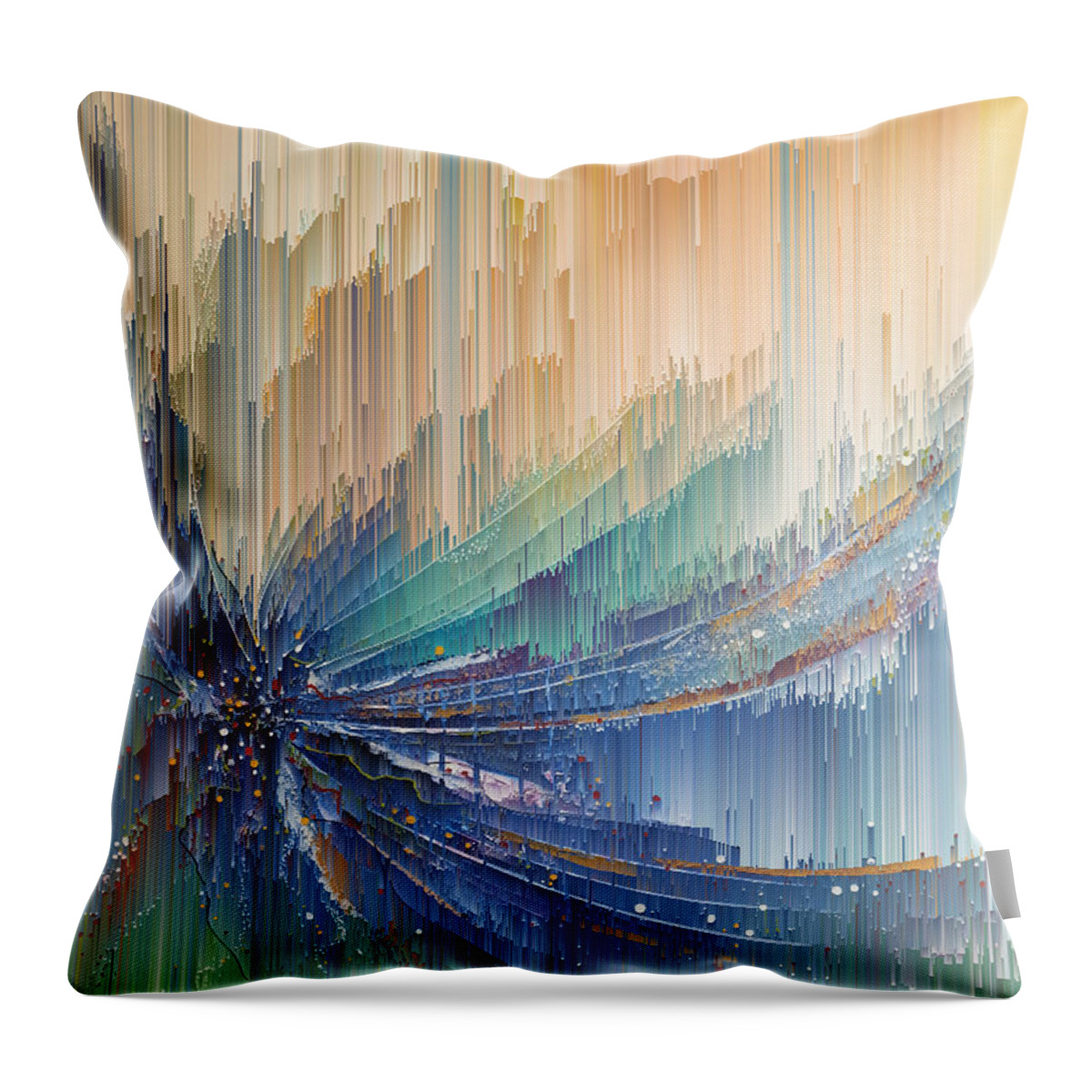 Drop Throw Pillow featuring the digital art New Year Pixel-interpolate by Themayart