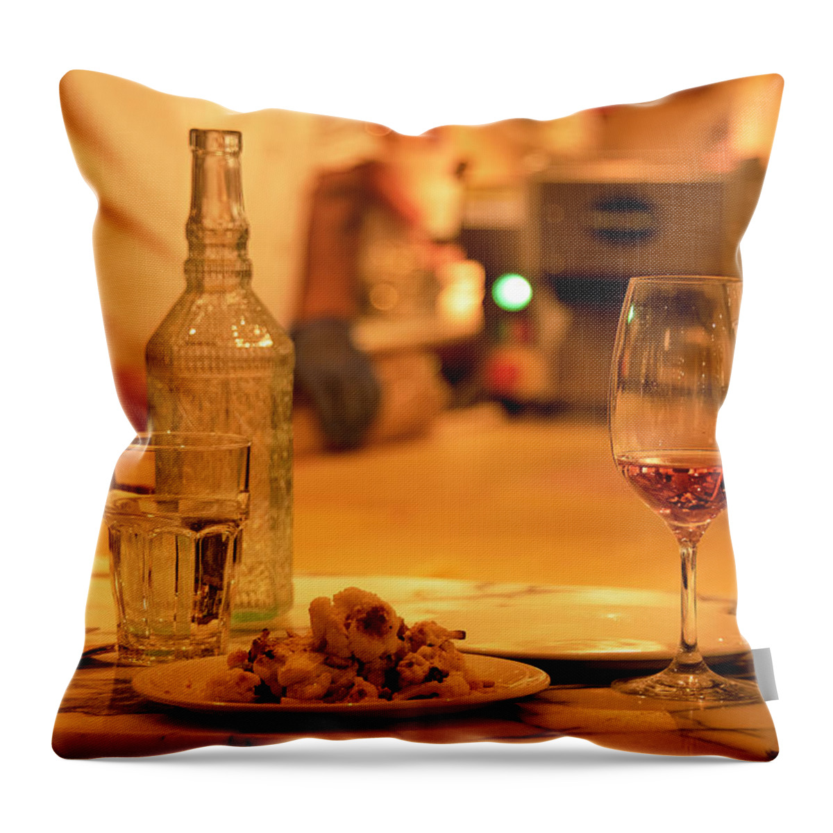 Kitchen Throw Pillow featuring the photograph New York City Romantic Still Life by Marcy Wielfaert