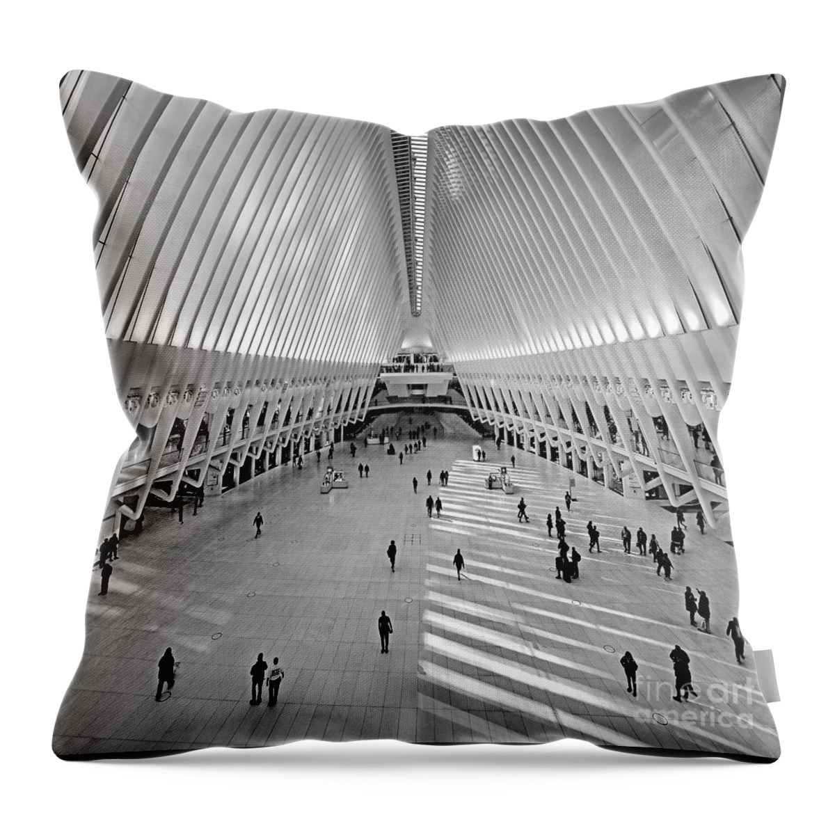 The Oculus Throw Pillow featuring the photograph New York City, USA. The Oculus World Trade Center Transit Hub by Carlos Alkmin