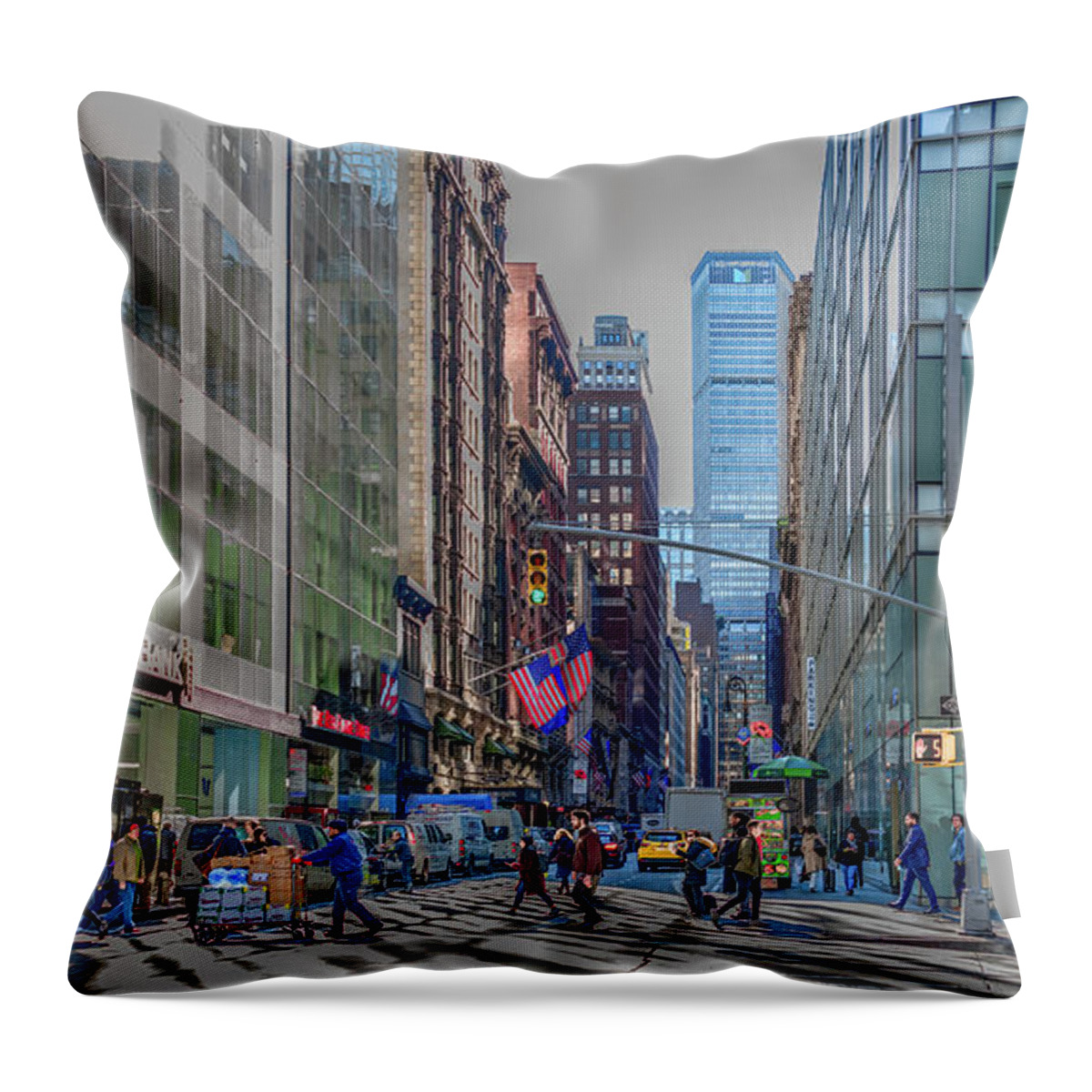 New York City Throw Pillow featuring the photograph New York State of Mind by Marcy Wielfaert