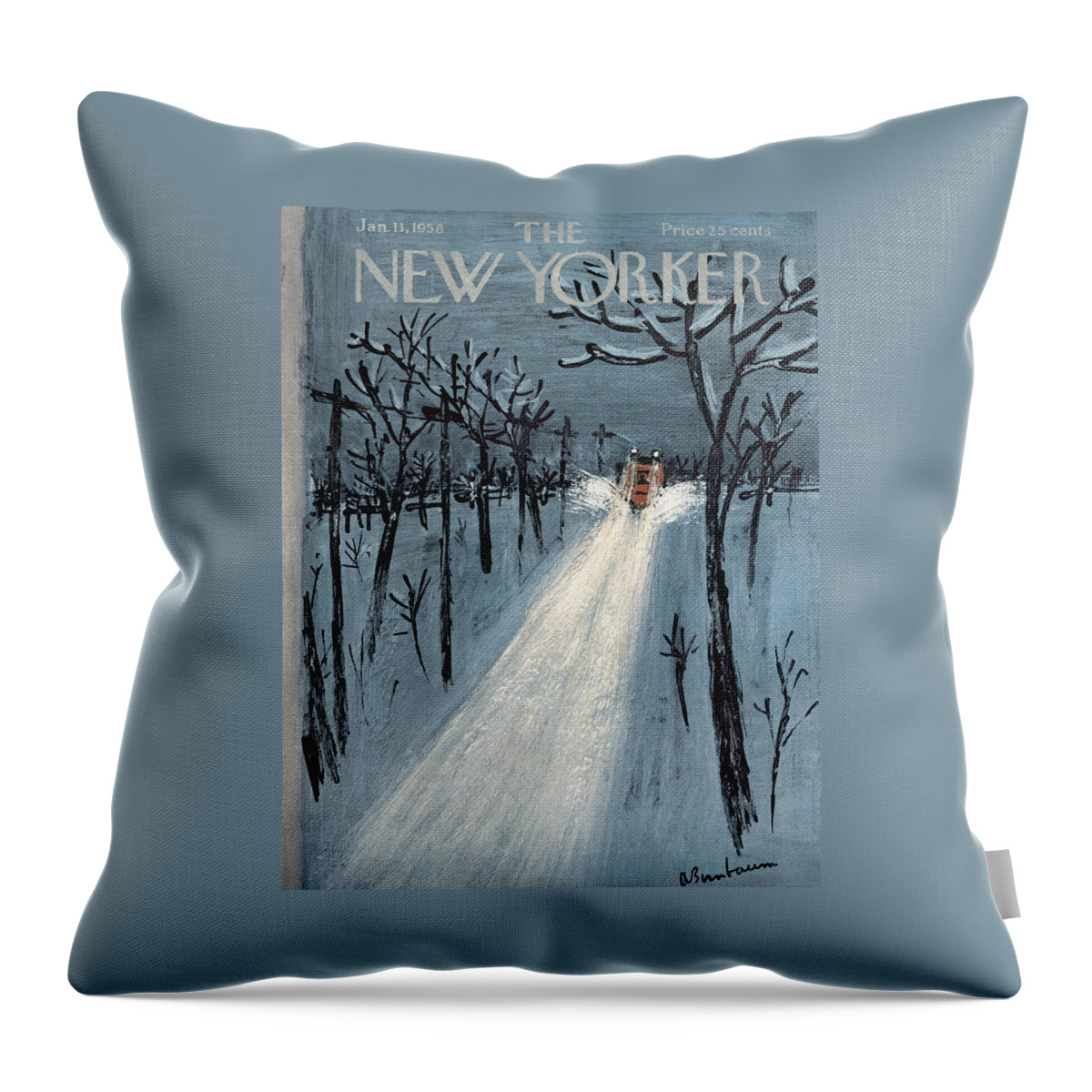 New Yorker January 11th, 1958 Throw Pillow