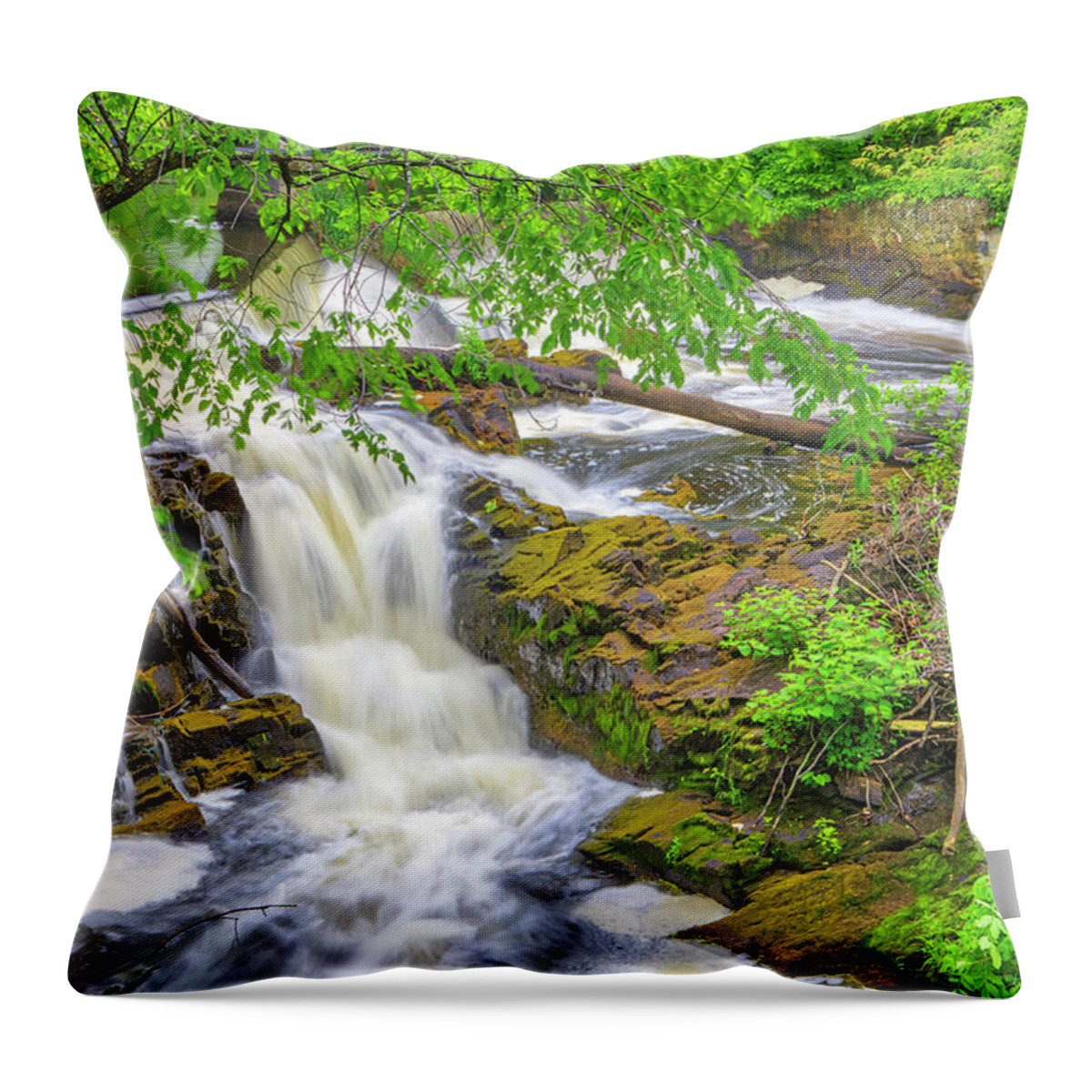 Newton Falls Throw Pillow featuring the photograph Newton Lower Falls by Juergen Roth