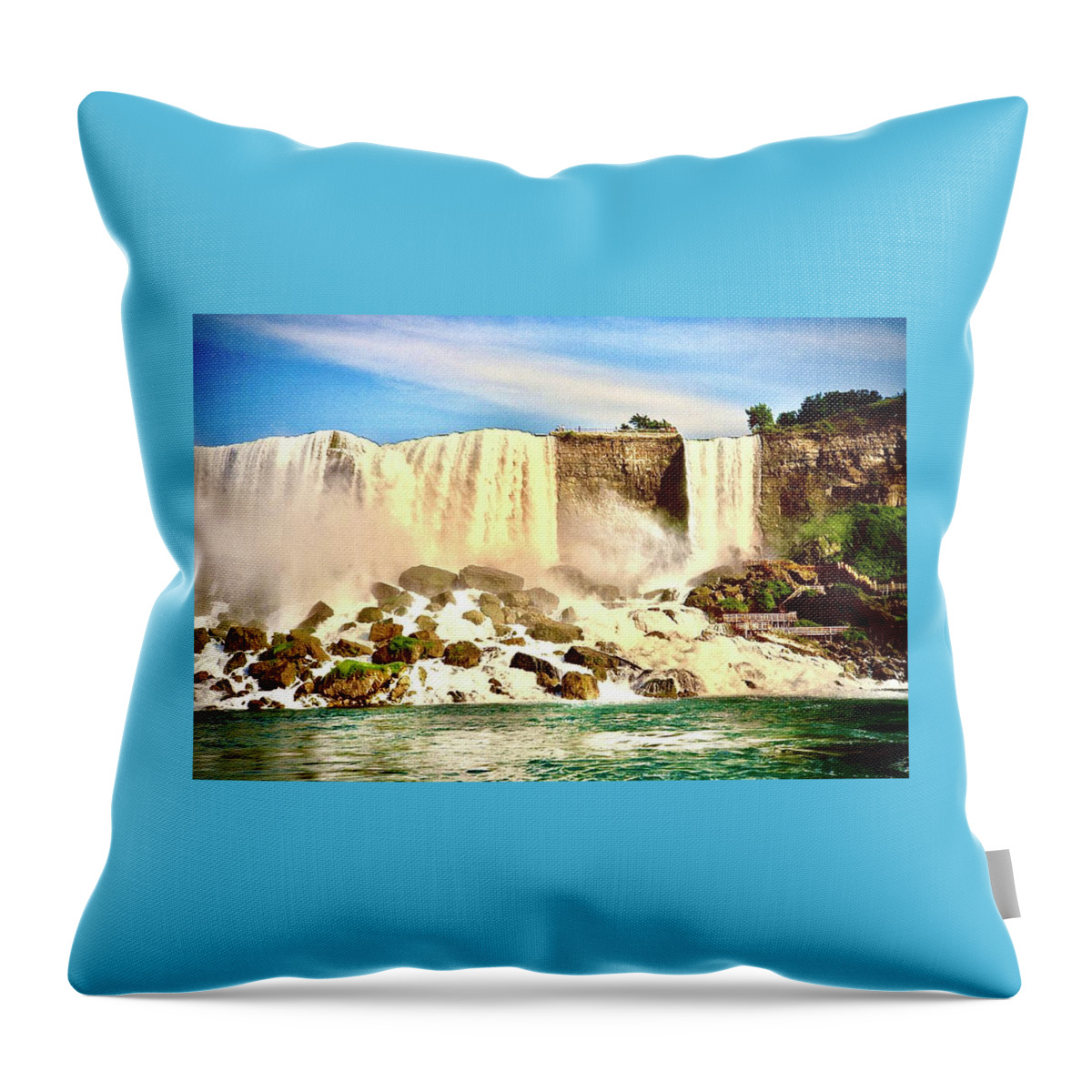 Niagara Falls Throw Pillow featuring the photograph Niagra Falls Waterfalls by Gordon James