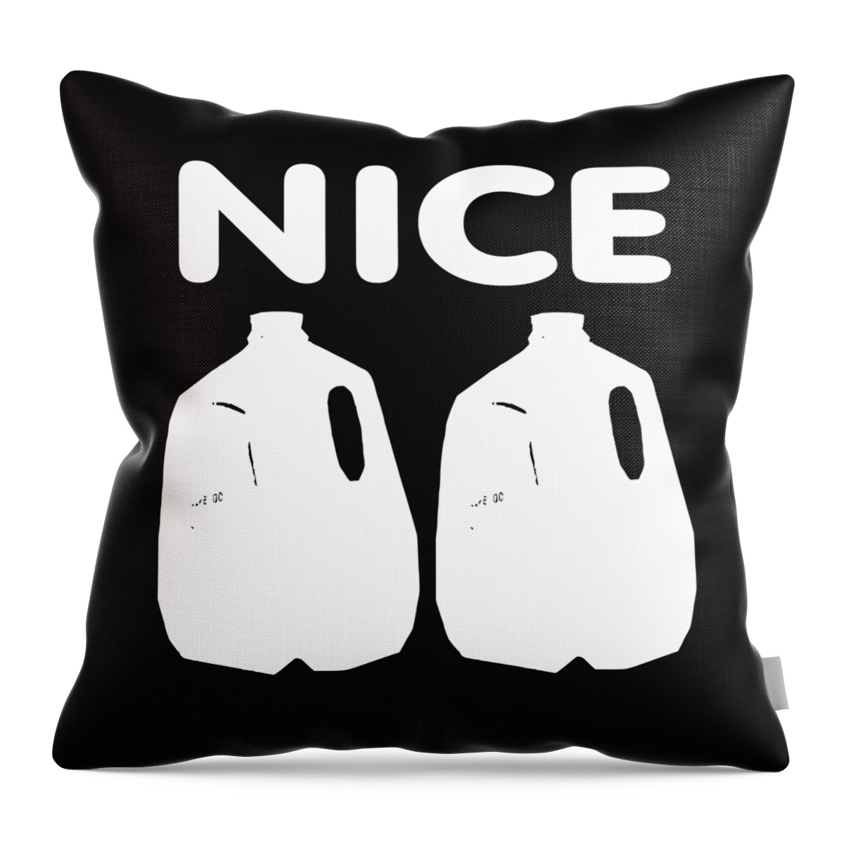 Funny Throw Pillow featuring the digital art Nice Jugs by Flippin Sweet Gear