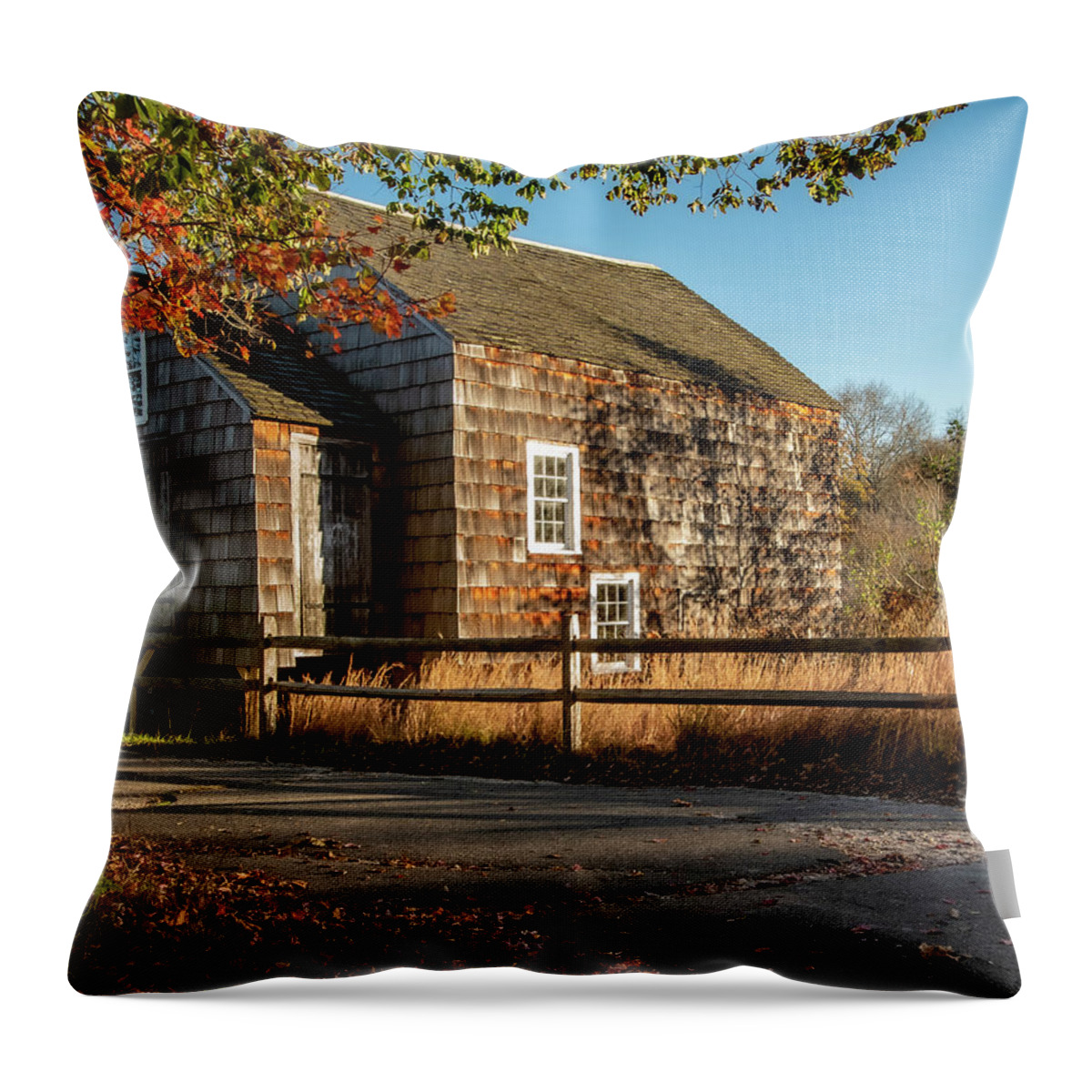 Grist Mill Throw Pillow featuring the photograph Nicoll Grist Mill by Cathy Kovarik