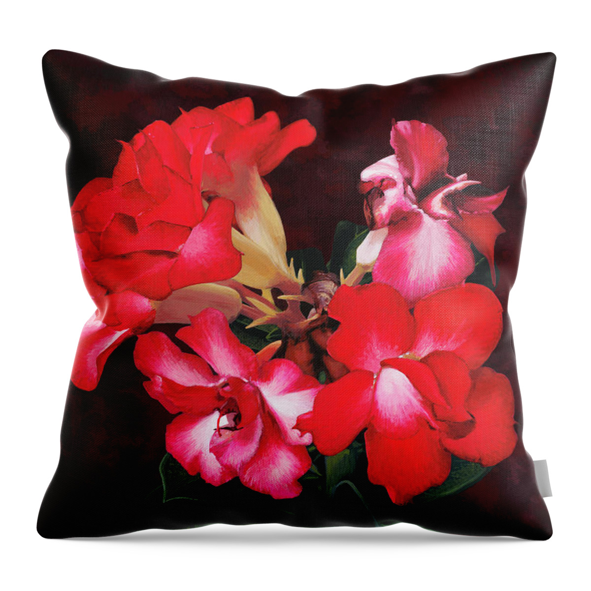 Floral Throw Pillow featuring the painting Night Bloom by Jon Carroll Otterson