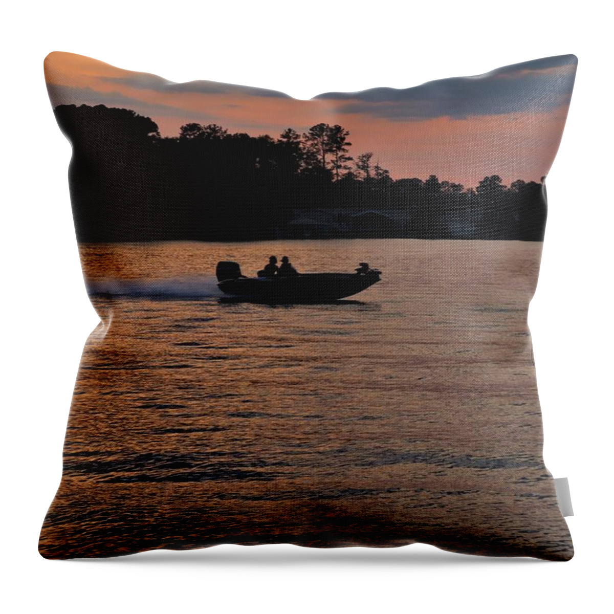Lake Throw Pillow featuring the photograph Night Boat Boogie by Ed Williams