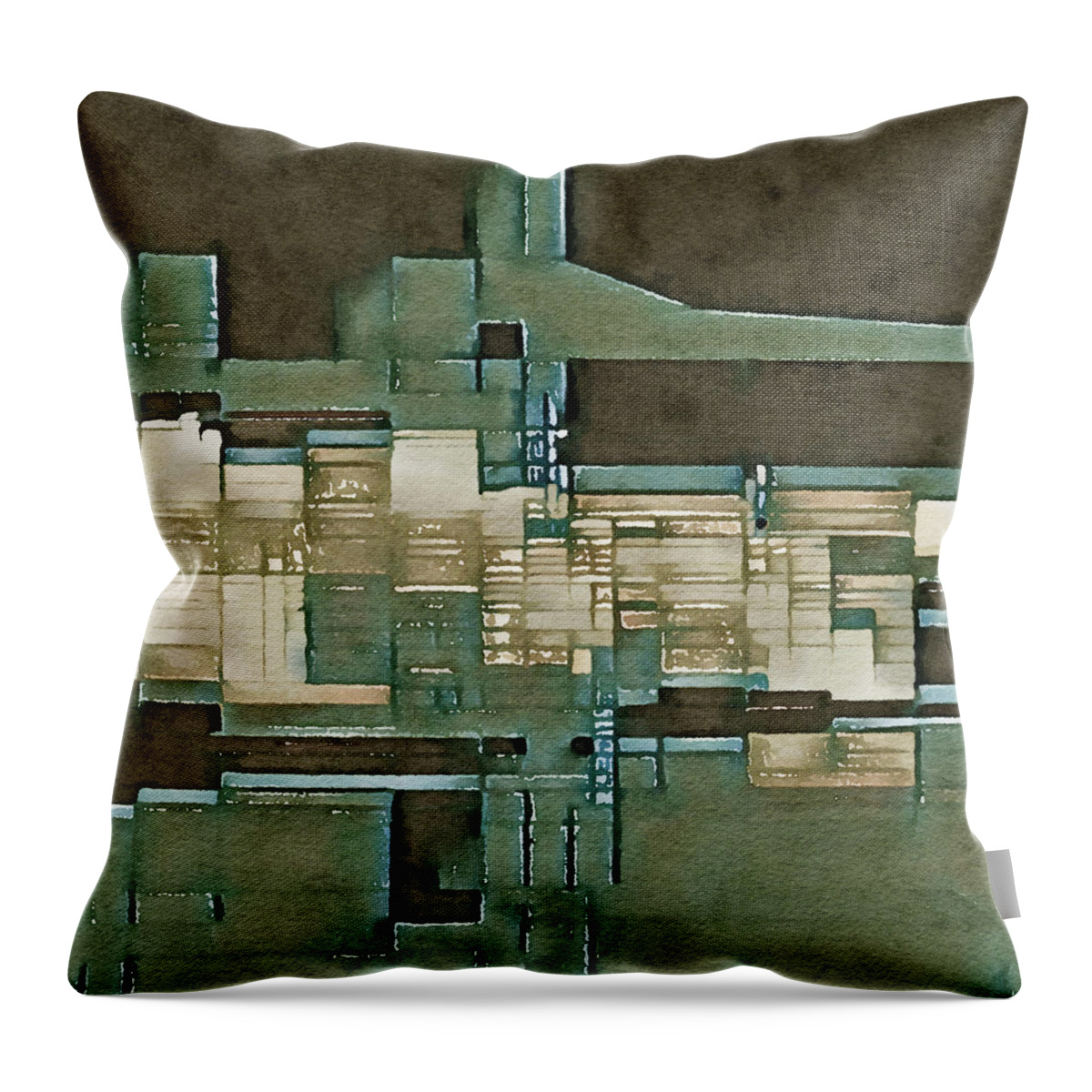 Architecture Throw Pillow featuring the digital art Night Crane 2 by David Hansen