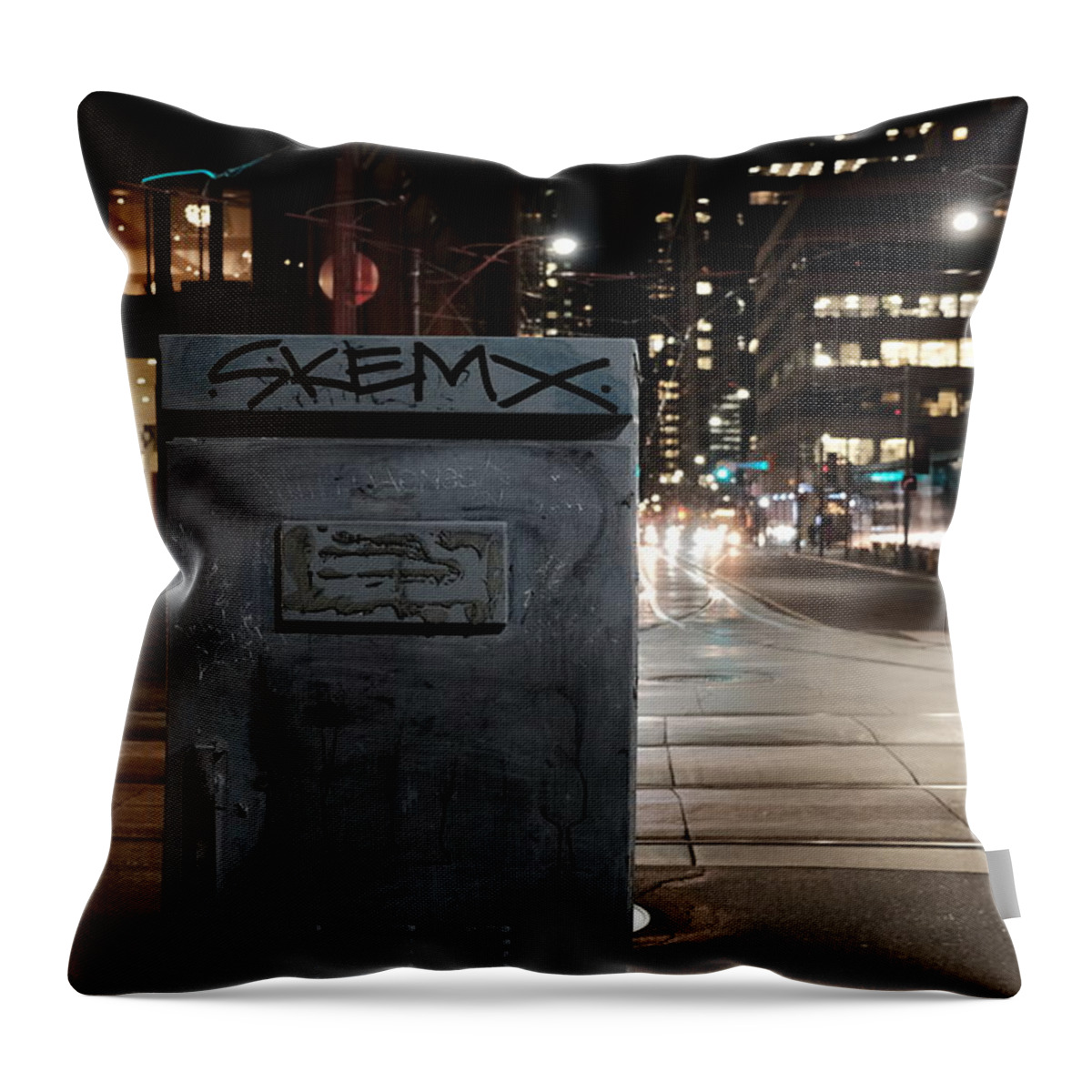 Urban Throw Pillow featuring the photograph Night Marking by Kreddible Trout