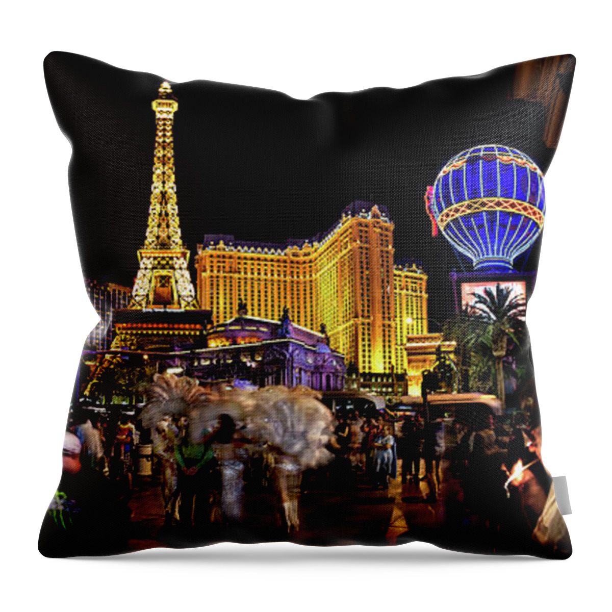 Las Vegas Skyline Throw Pillow featuring the photograph Night On The Town by Az Jackson