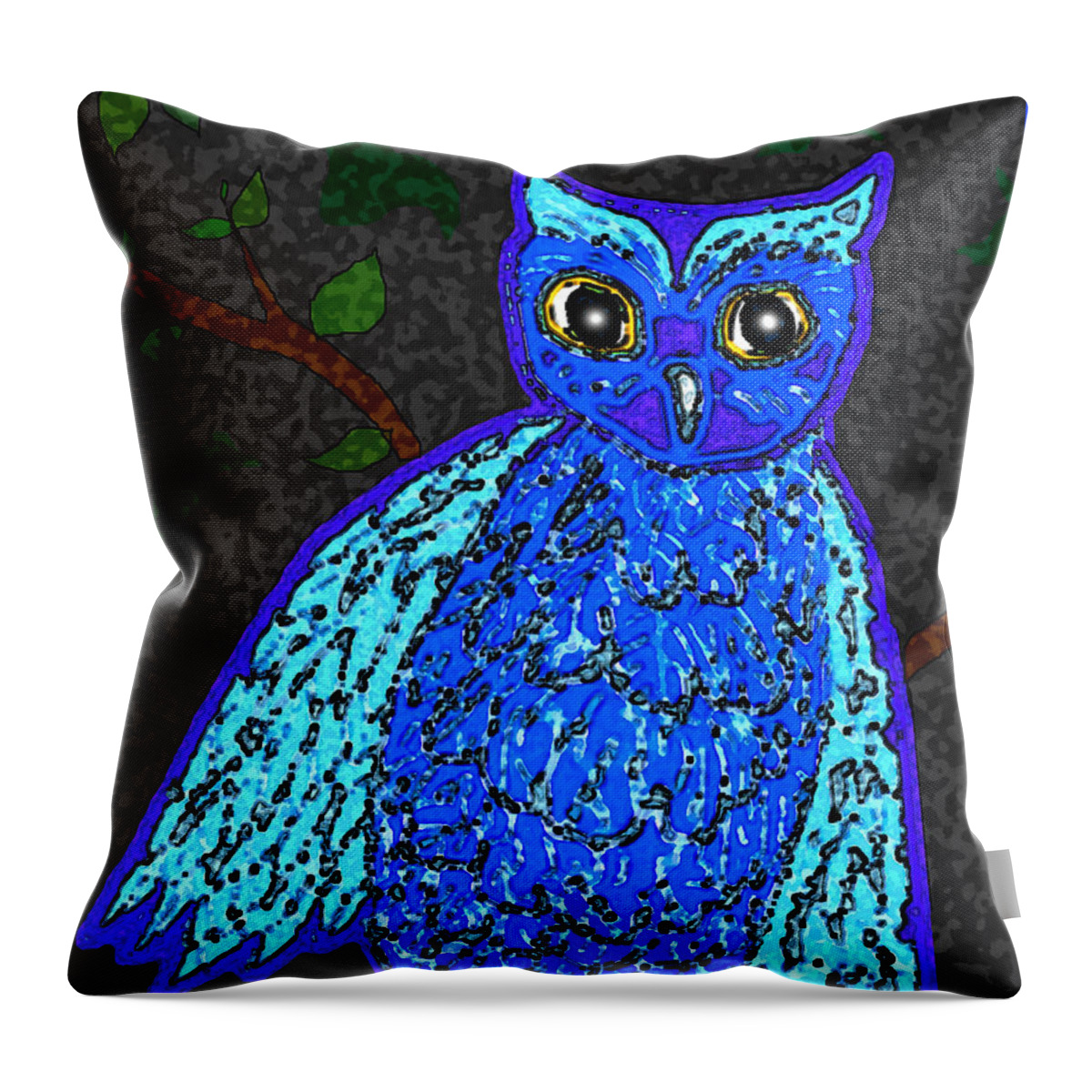 Bird Throw Pillow featuring the digital art Night Owl by Vallee Johnson