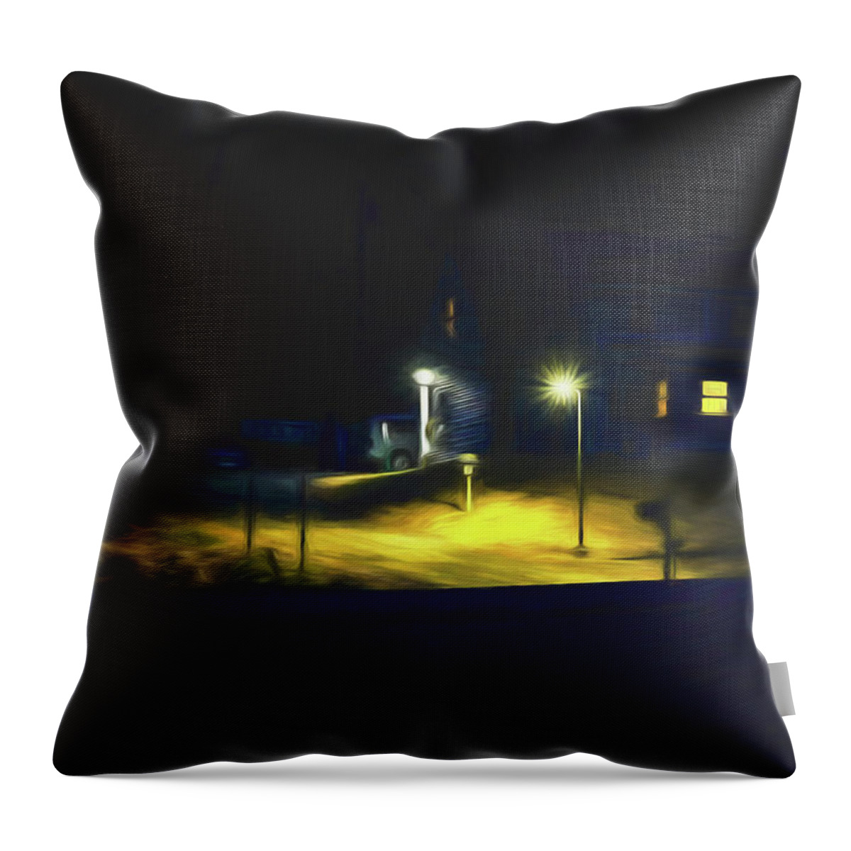 Grafton Vermont Throw Pillow featuring the photograph Night Scene by Tom Singleton