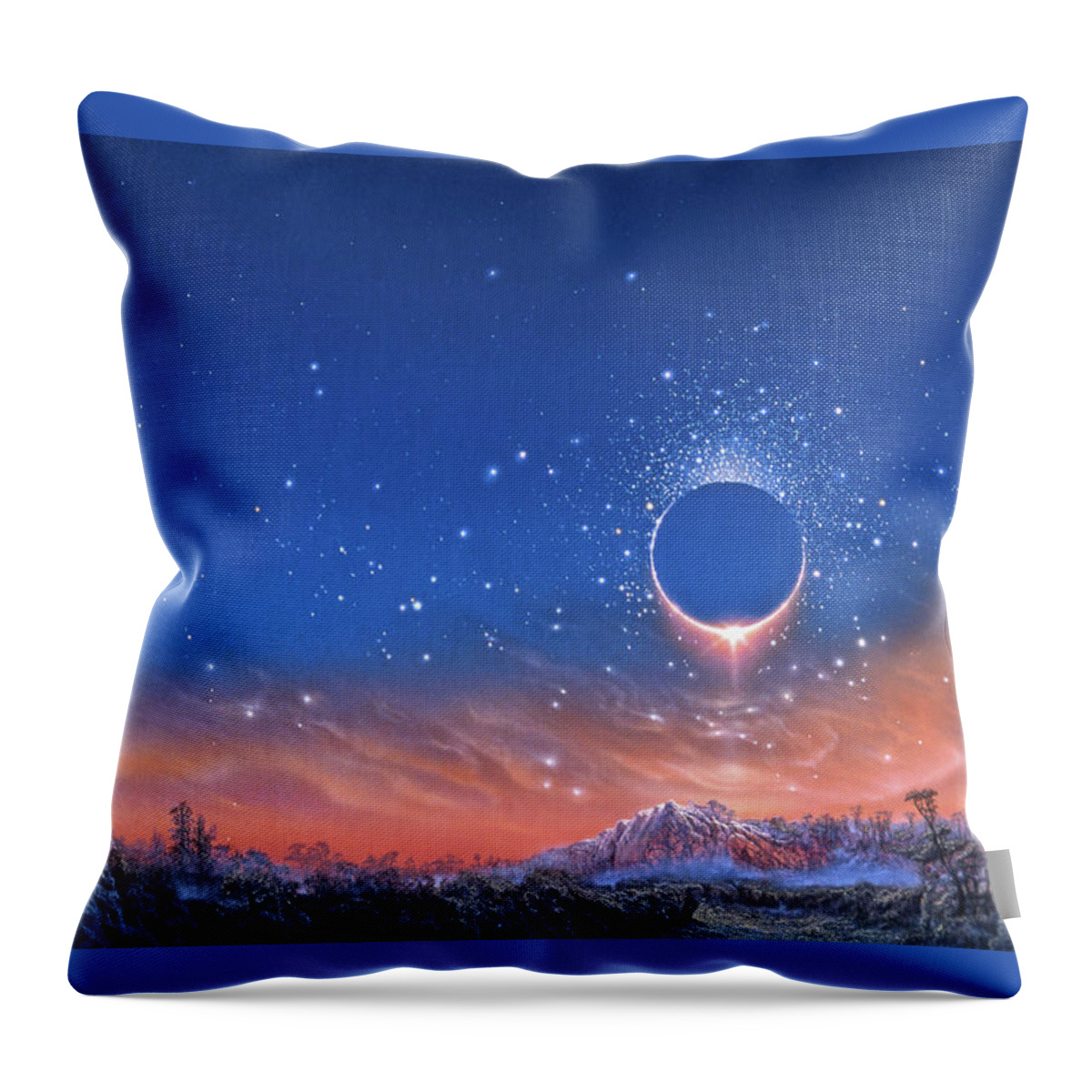 Nightfall Throw Pillow featuring the painting Nightfall by Don Dixon