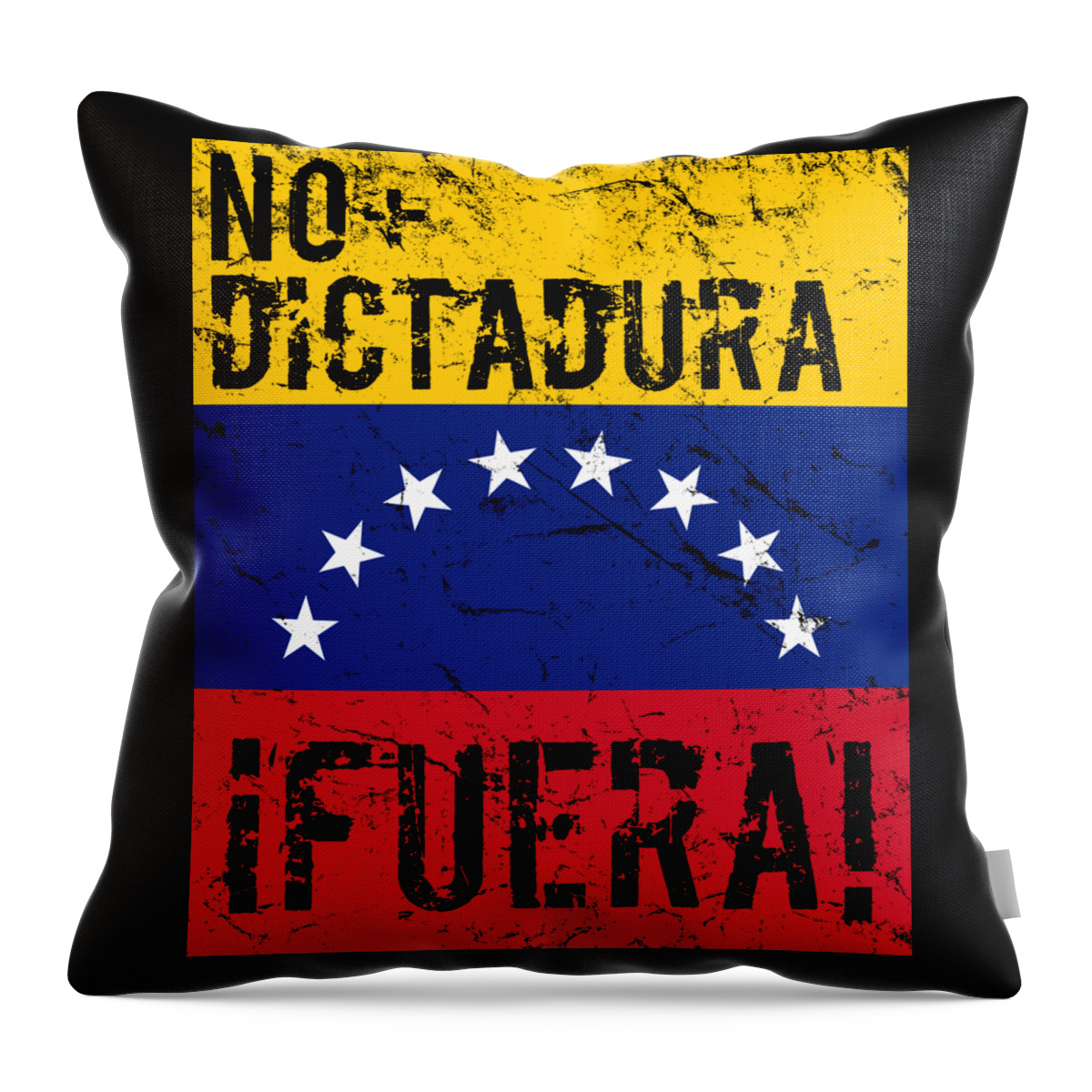 Venezuela Throw Pillow featuring the digital art No Dictadura Fuera Madura Protest by Flippin Sweet Gear
